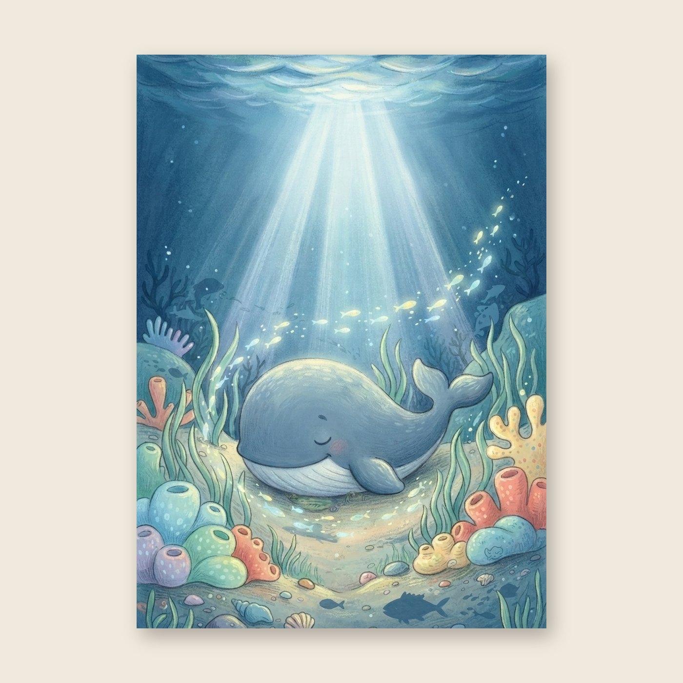 Gute Nacht, kleiner Wal – Poster (ohne Text)