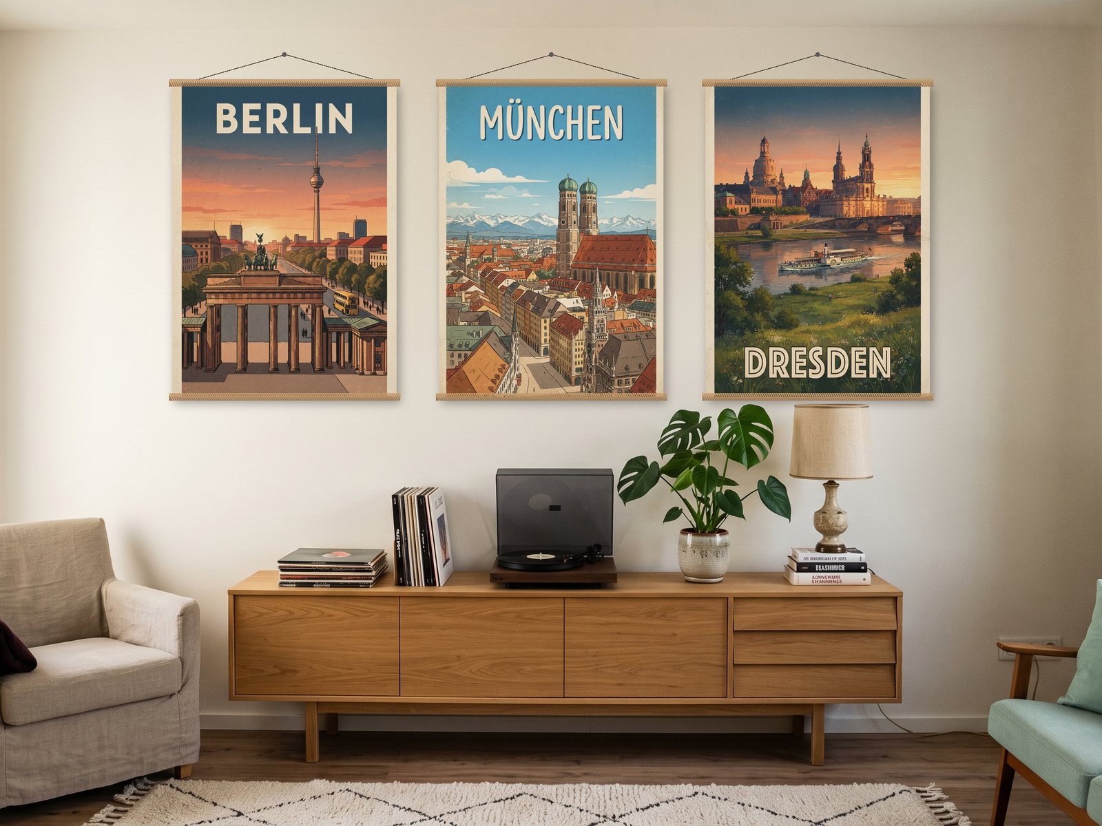 Deutsche Städte: Poster an der Wand
