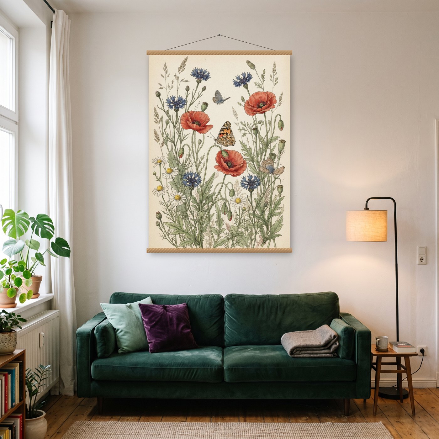 Wildblumenwiese – Poster mit Posterleiste an der Wand