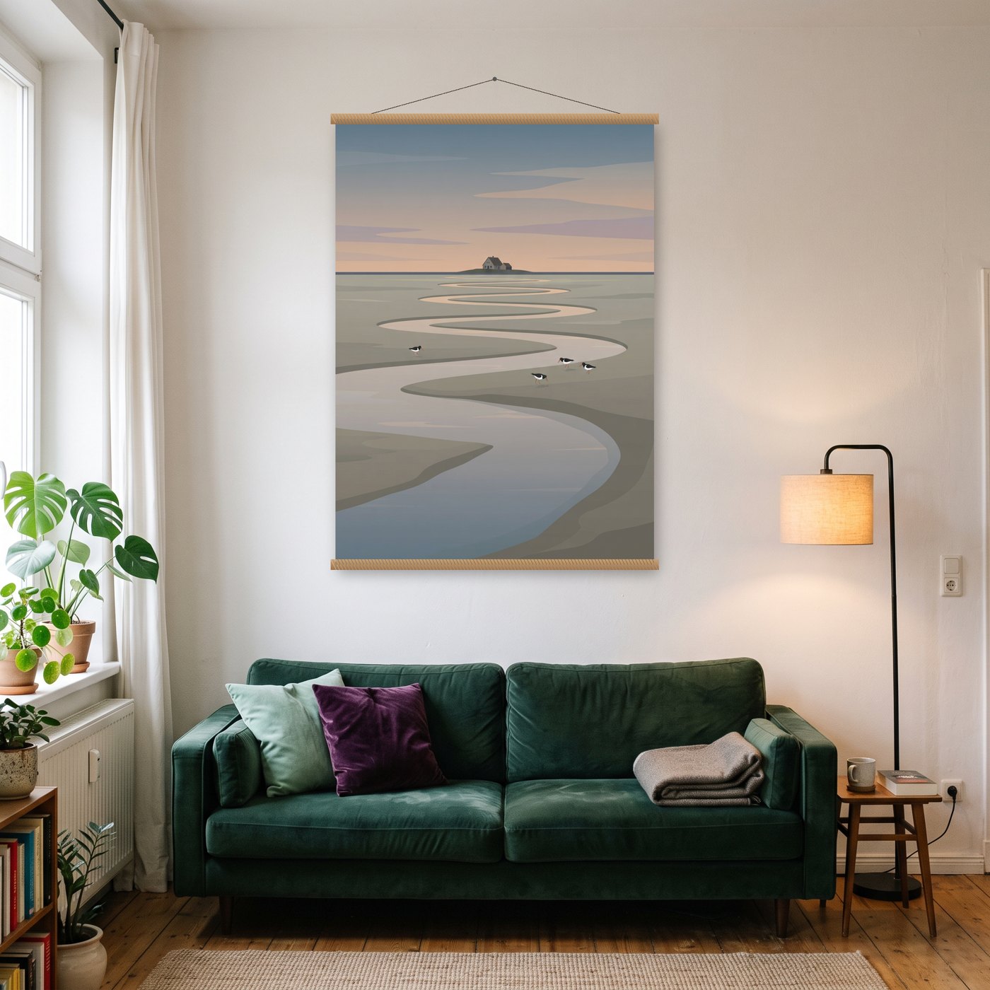 Wattenmeer bei Ebbe – Poster mit Posterleiste an der Wand