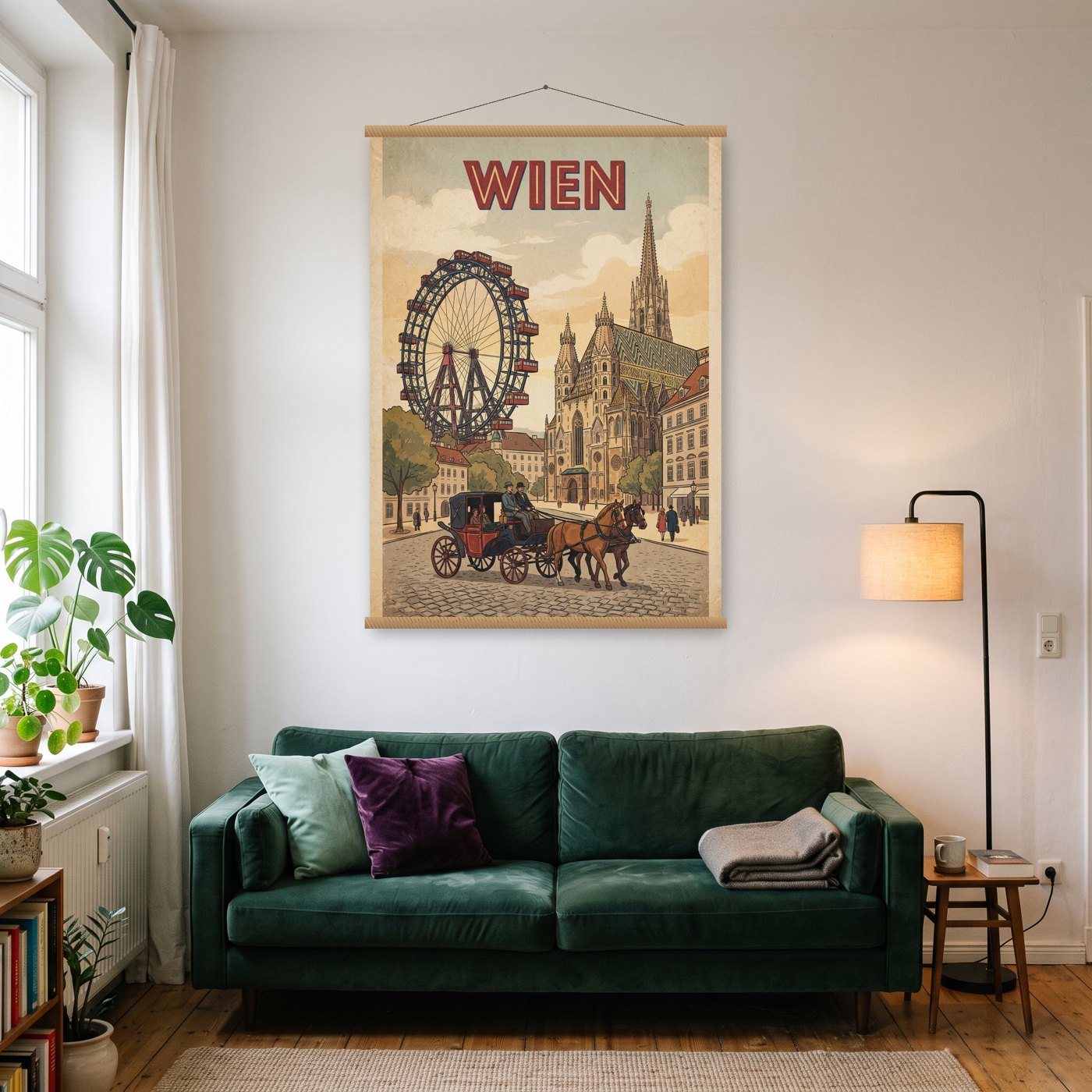 Vintage Wien – Poster mit Posterleiste an der Wand