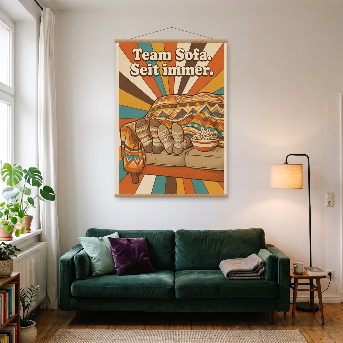Team Sofa – Poster mit Posterleiste an der Wand