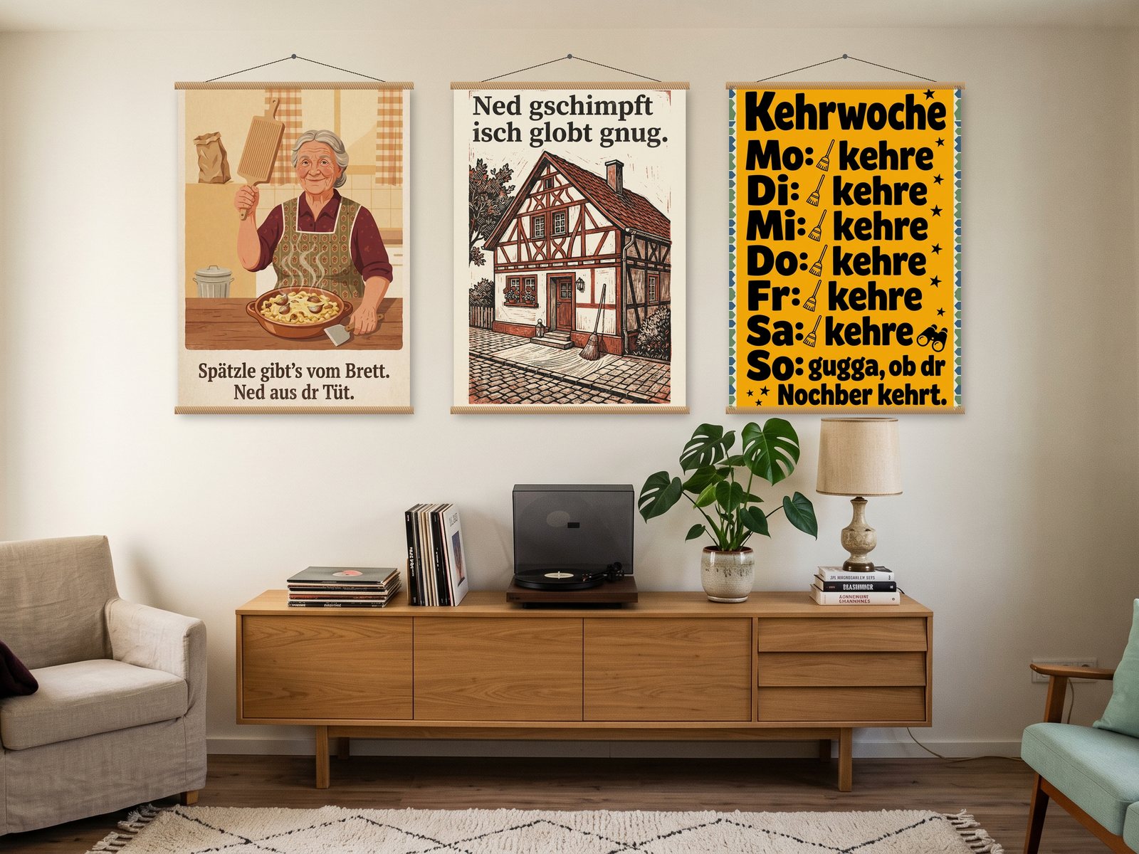Schwaben: Poster an der Wand