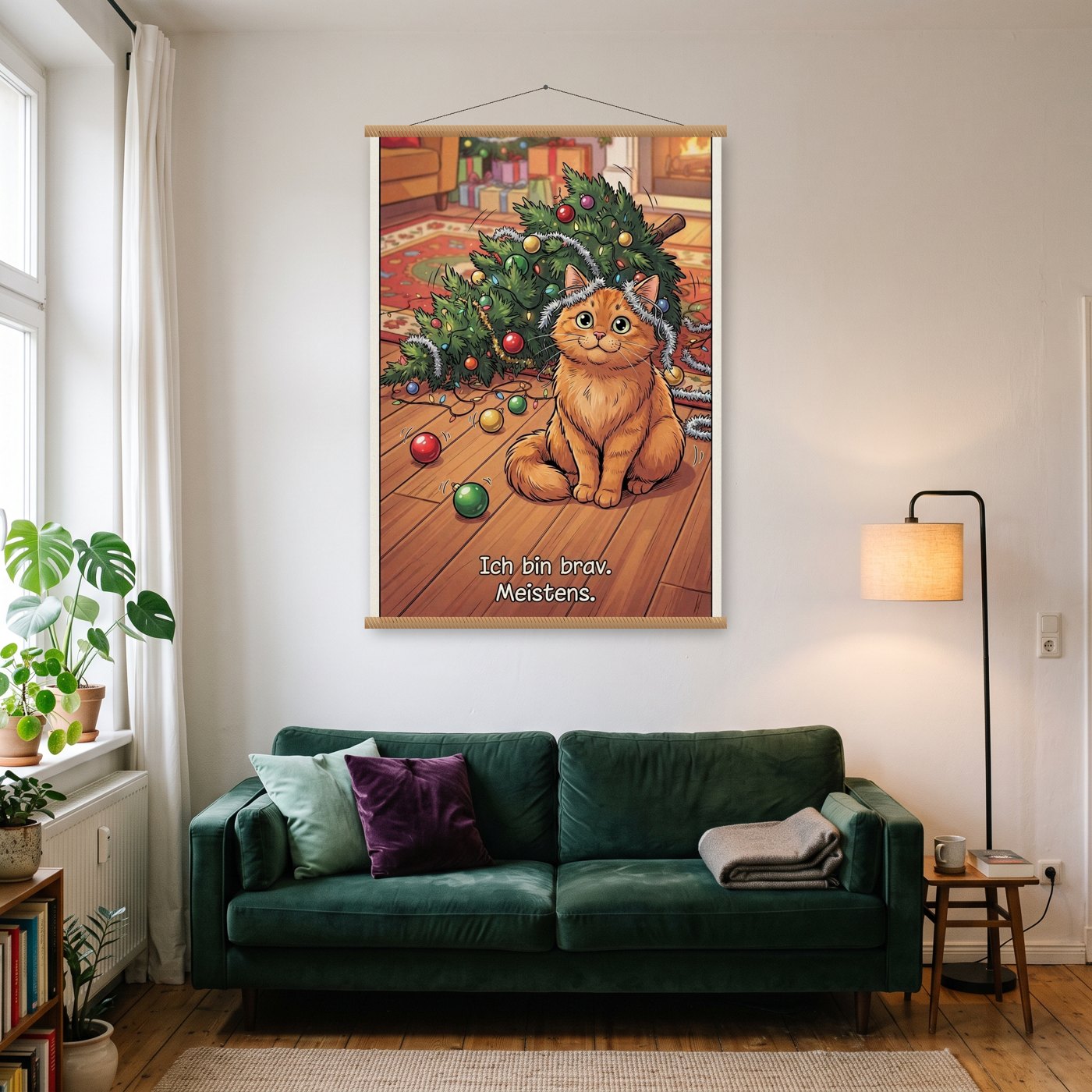 Ich bin brav. Meistens – Poster mit Posterleiste an der Wand