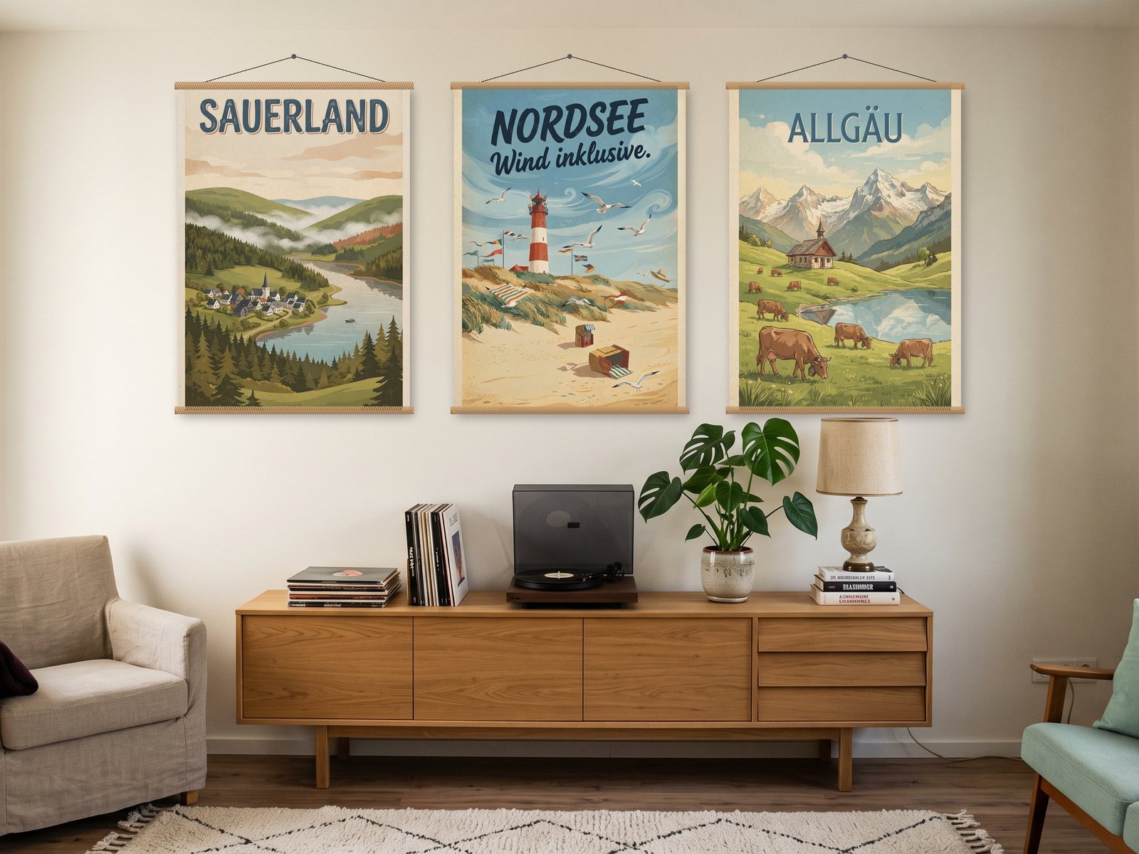 Deutsche Regionen: Poster an der Wand