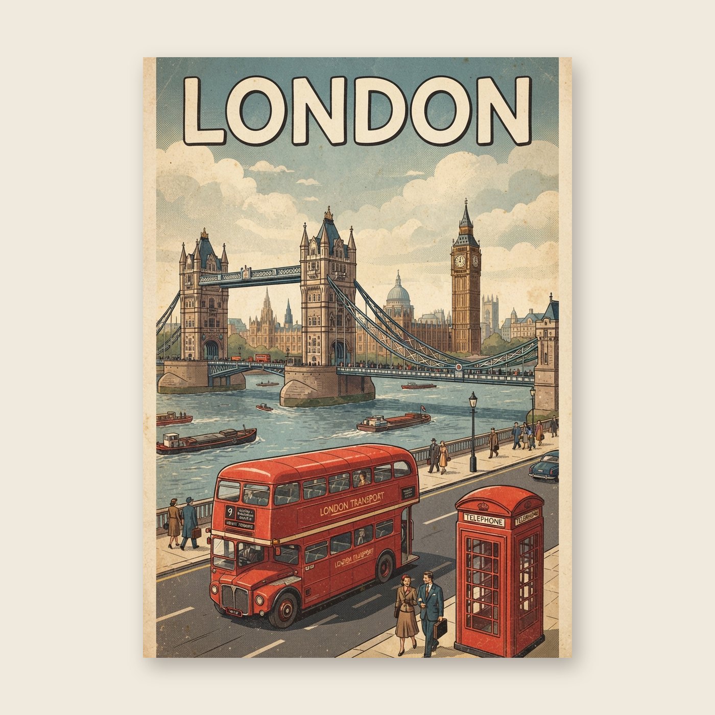 Vintage London – Poster (mit Spruch)