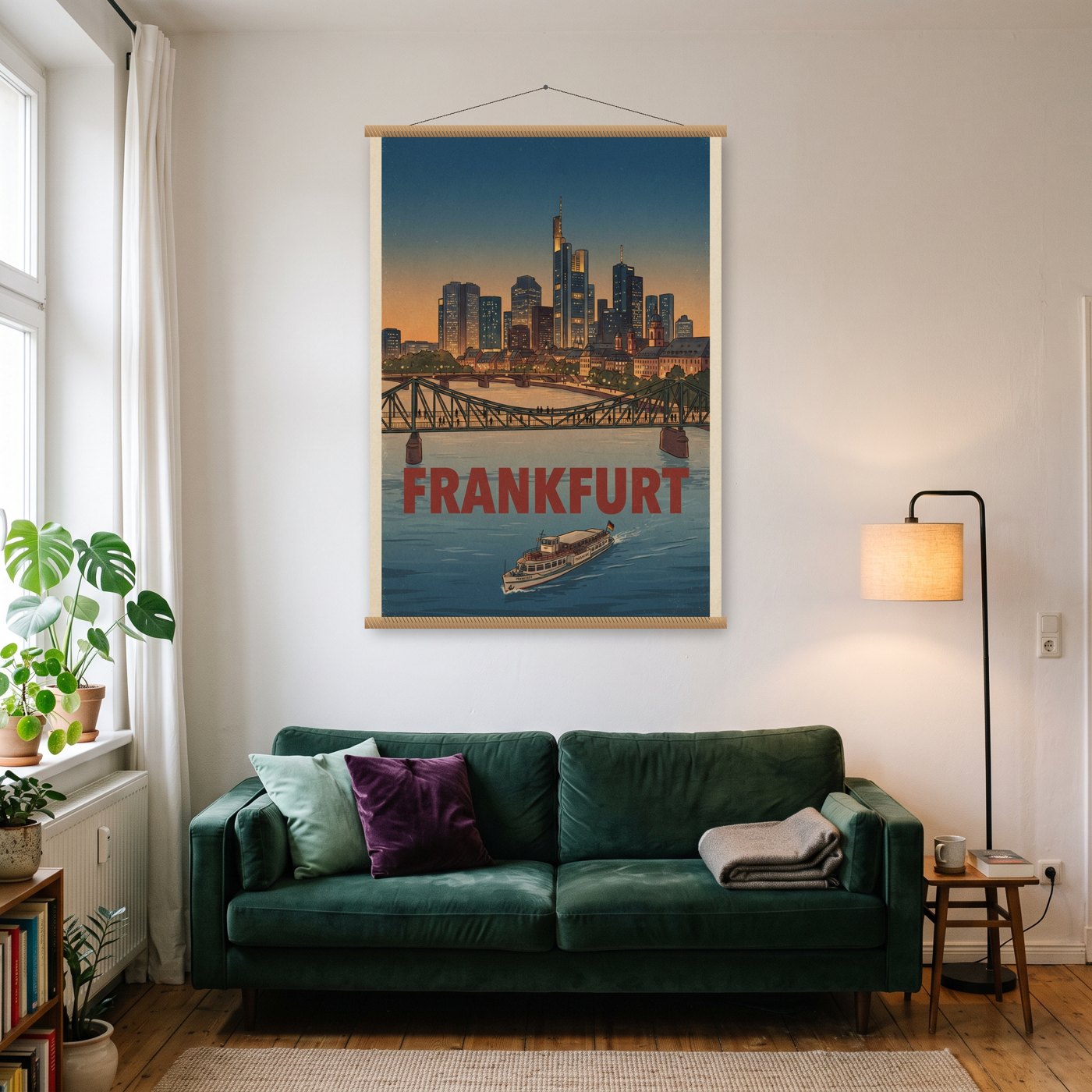 Vintage Frankfurt – Poster mit Posterleiste an der Wand