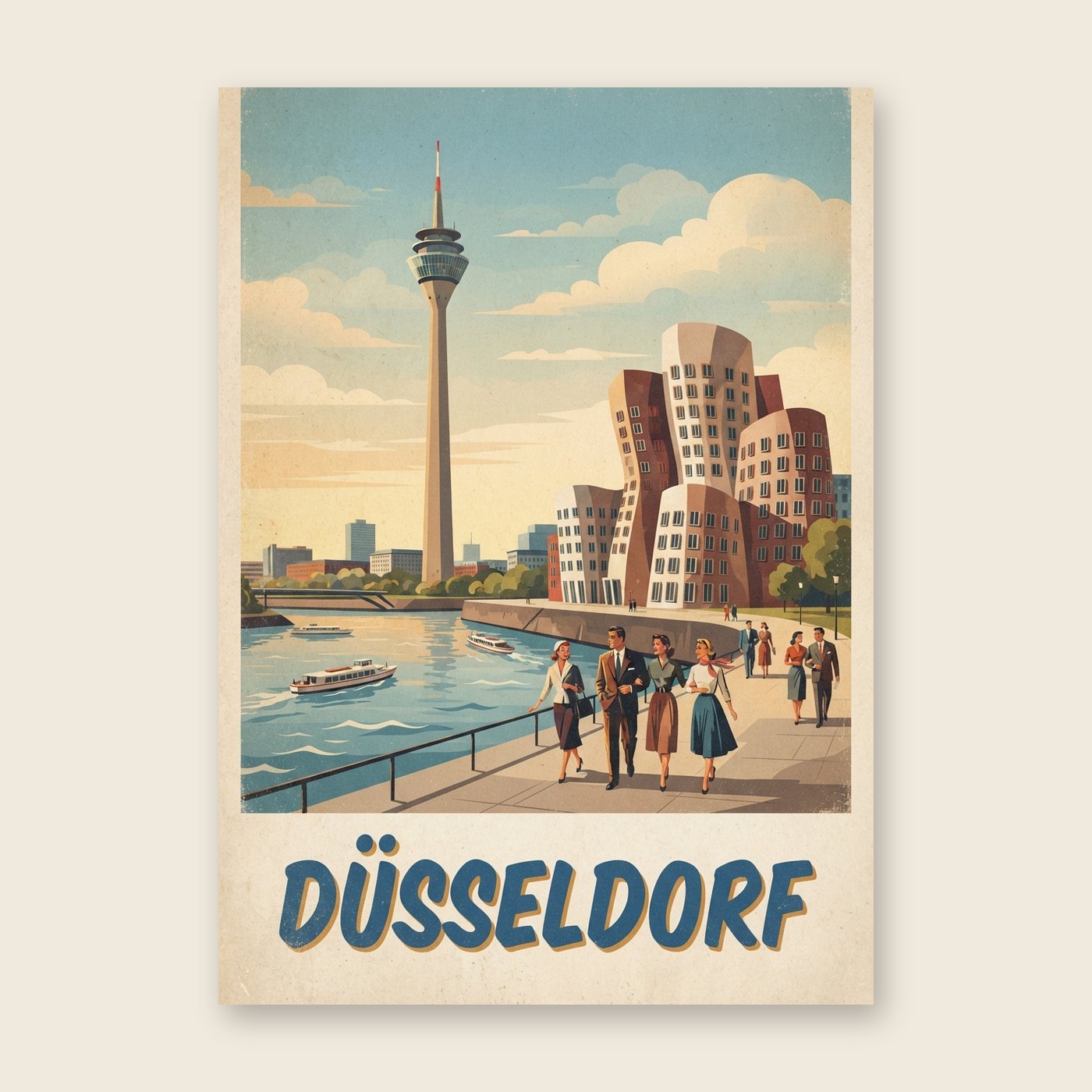 Vintage Düsseldorf – Poster (mit Spruch)