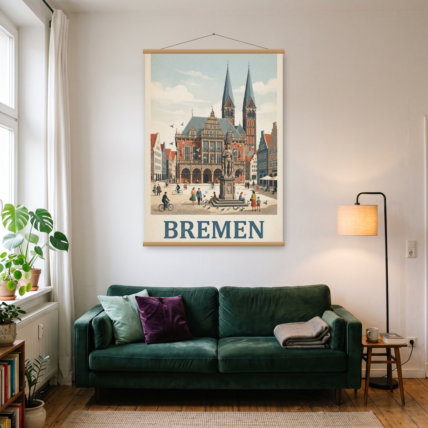 Vintage Bremen – Poster mit Posterleiste an der Wand