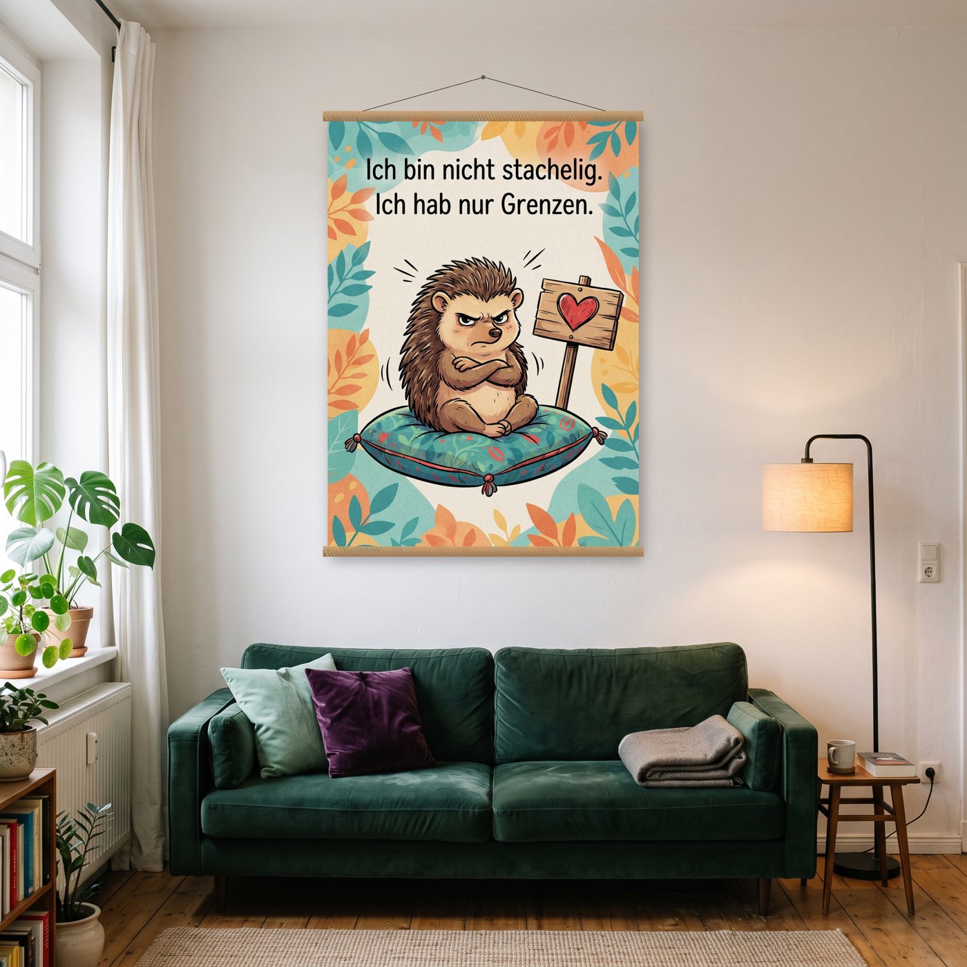 Ich hab nur Grenzen – Poster mit Posterleiste an der Wand