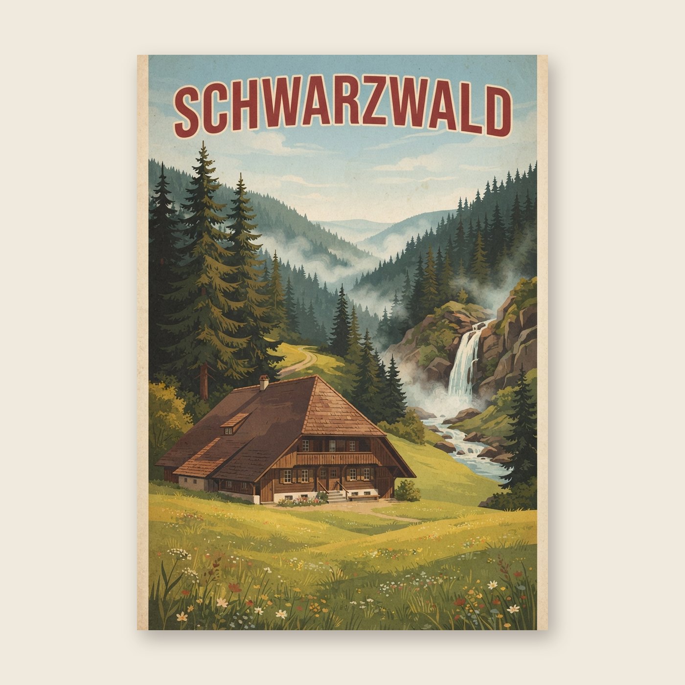 Vintage Schwarzwald – Poster (mit Spruch)