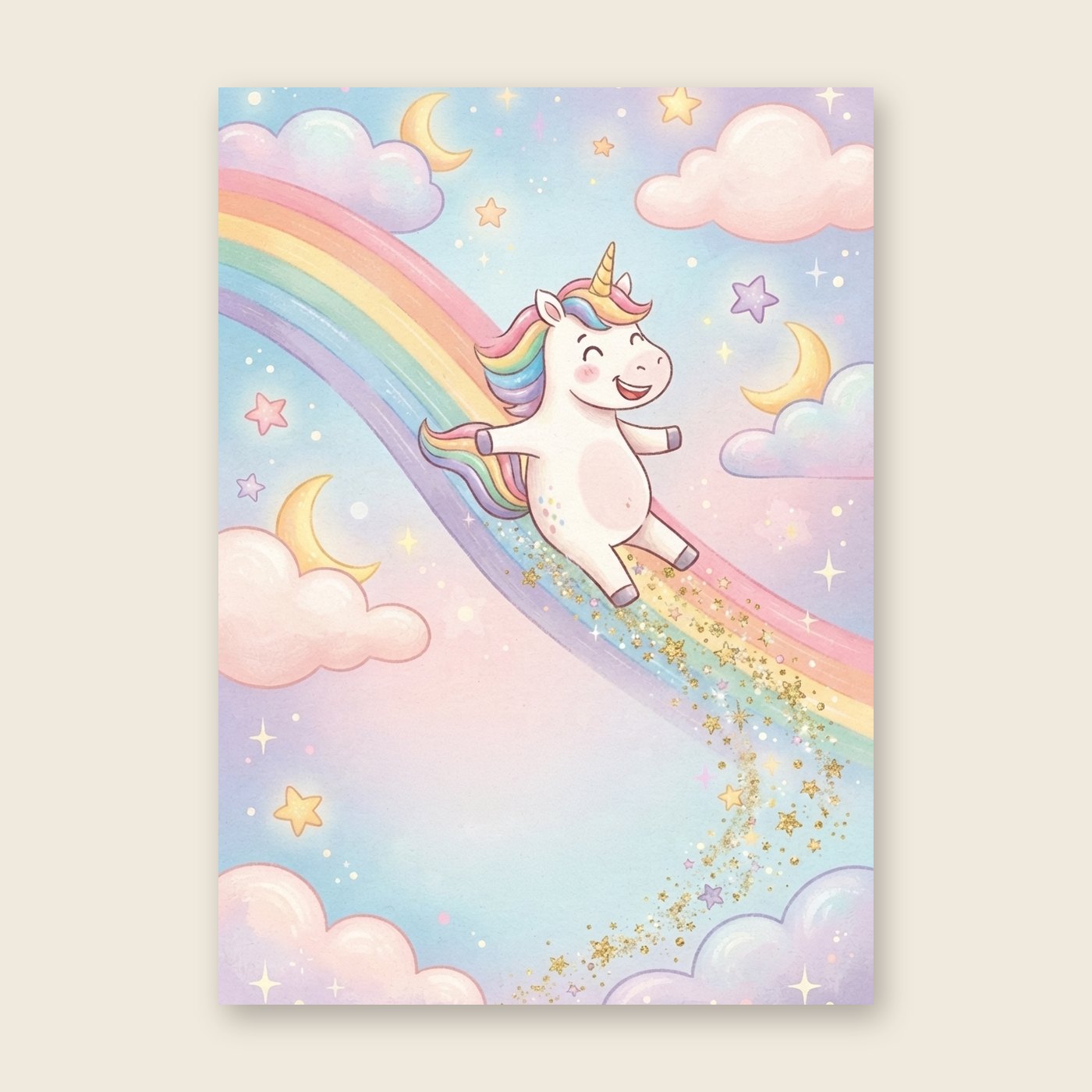Einhorn im Regenbogen – Poster (ohne Text)