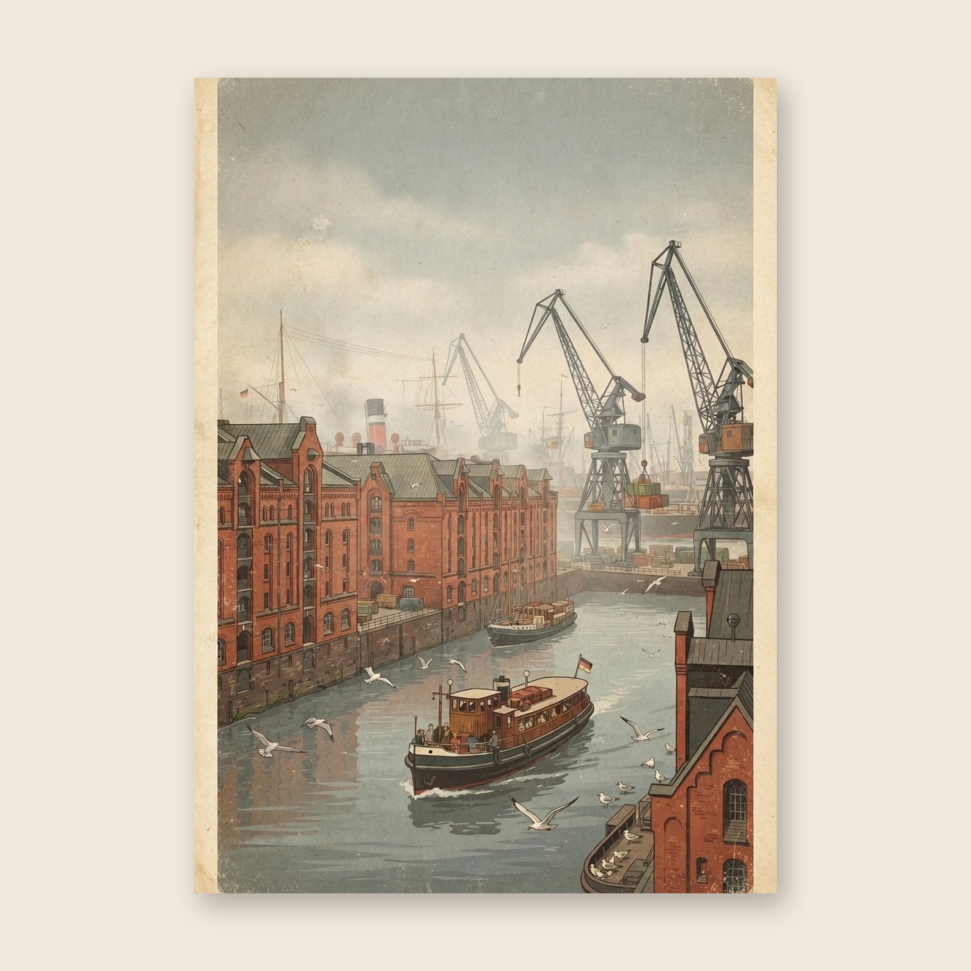 Vintage Hamburg – Poster (ohne Text)