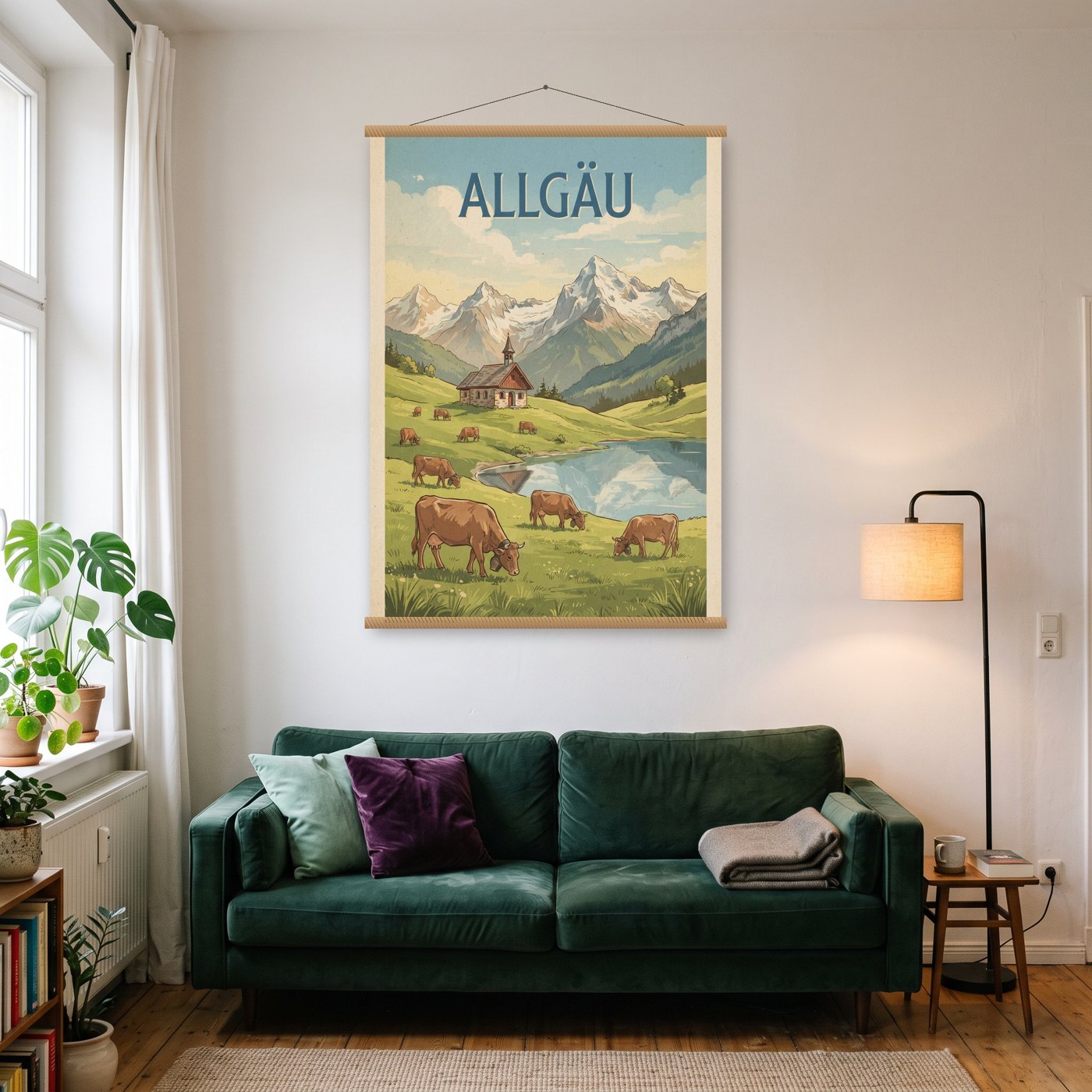 Vintage Allgäu – Poster mit Posterleiste an der Wand