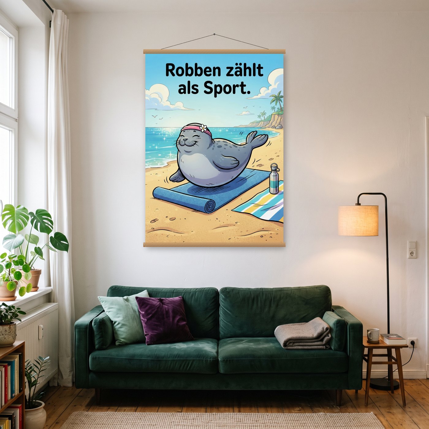Robben zählt als Sport – Poster mit Posterleiste an der Wand