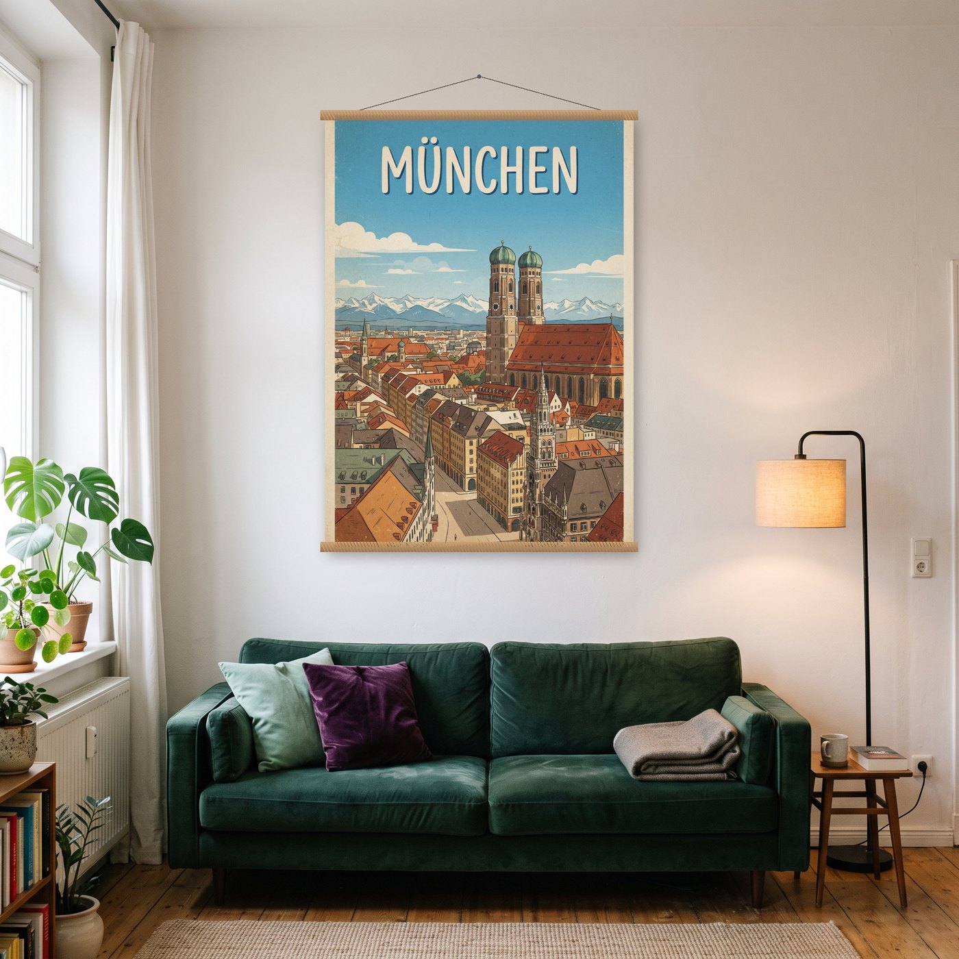Vintage München – Poster mit Posterleiste an der Wand