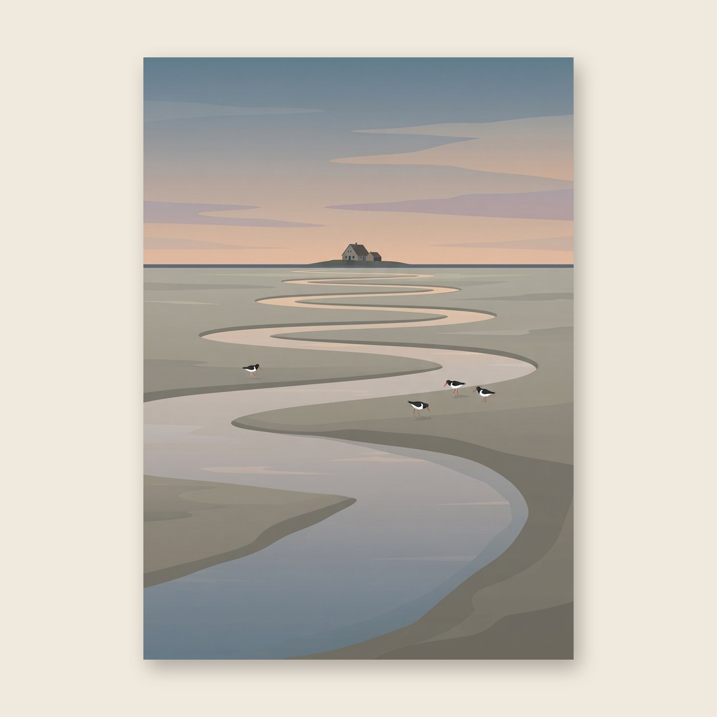 Wattenmeer bei Ebbe – Poster (ohne Text)