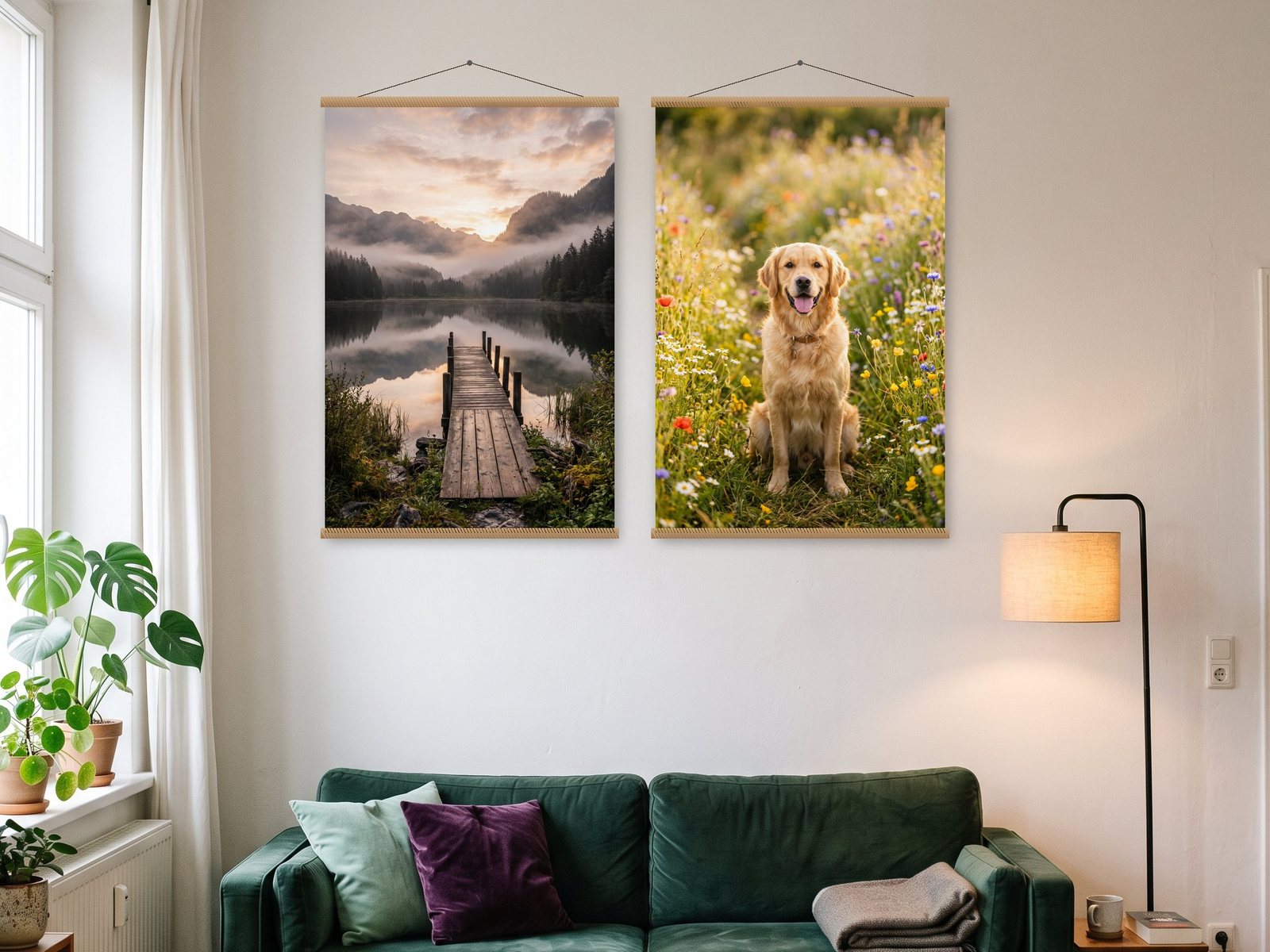 Formate: zwei Poster mit eigenen Fotos an der Wand