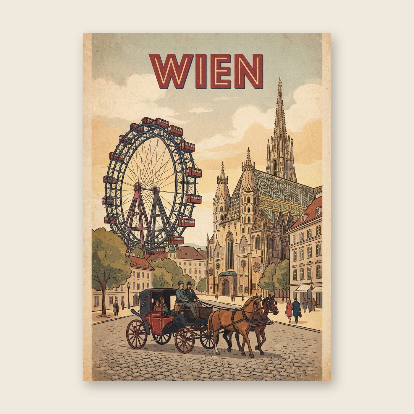 Vintage Wien – Poster (mit Spruch)