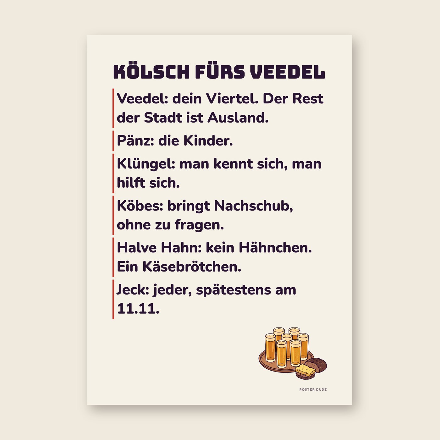 Kölsch fürs Veedel – Poster