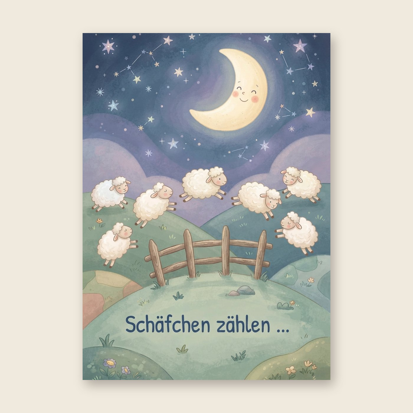 Schäfchen zählen – Poster (mit Spruch)