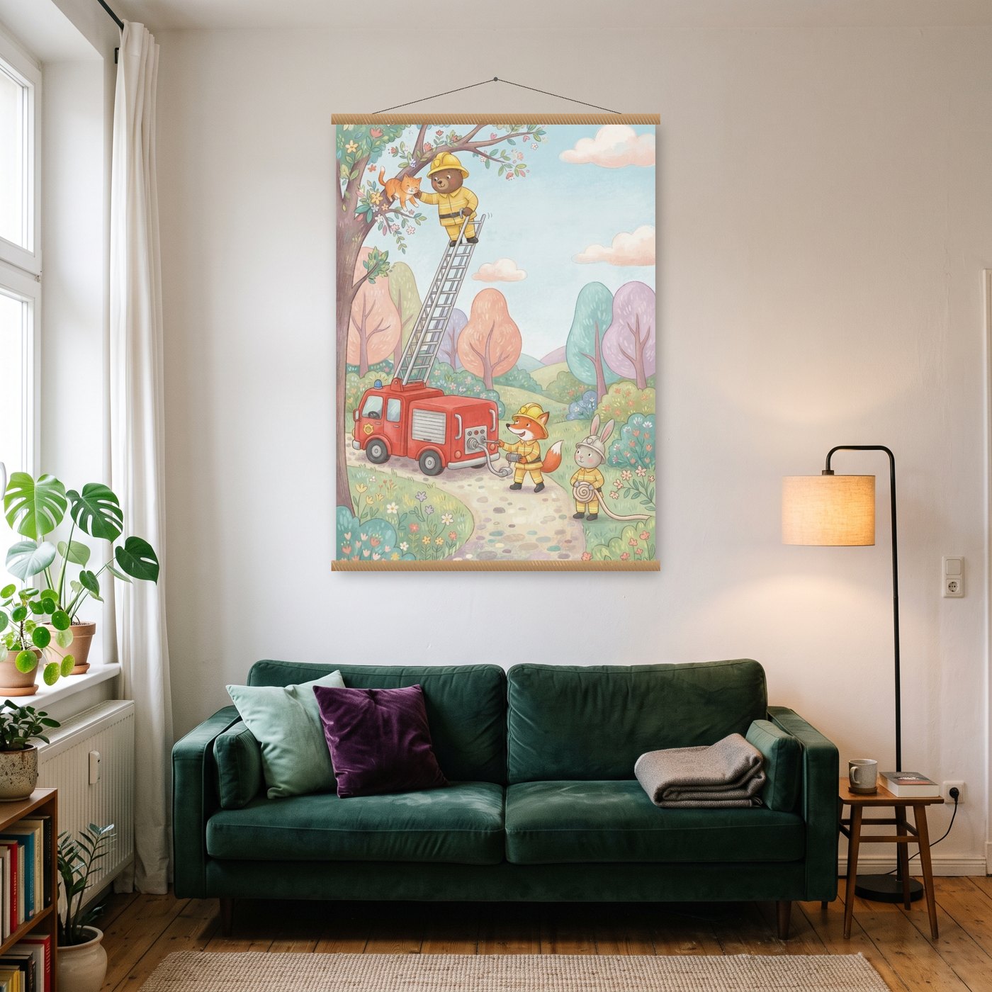Feuerwehr – Poster mit Posterleiste an der Wand