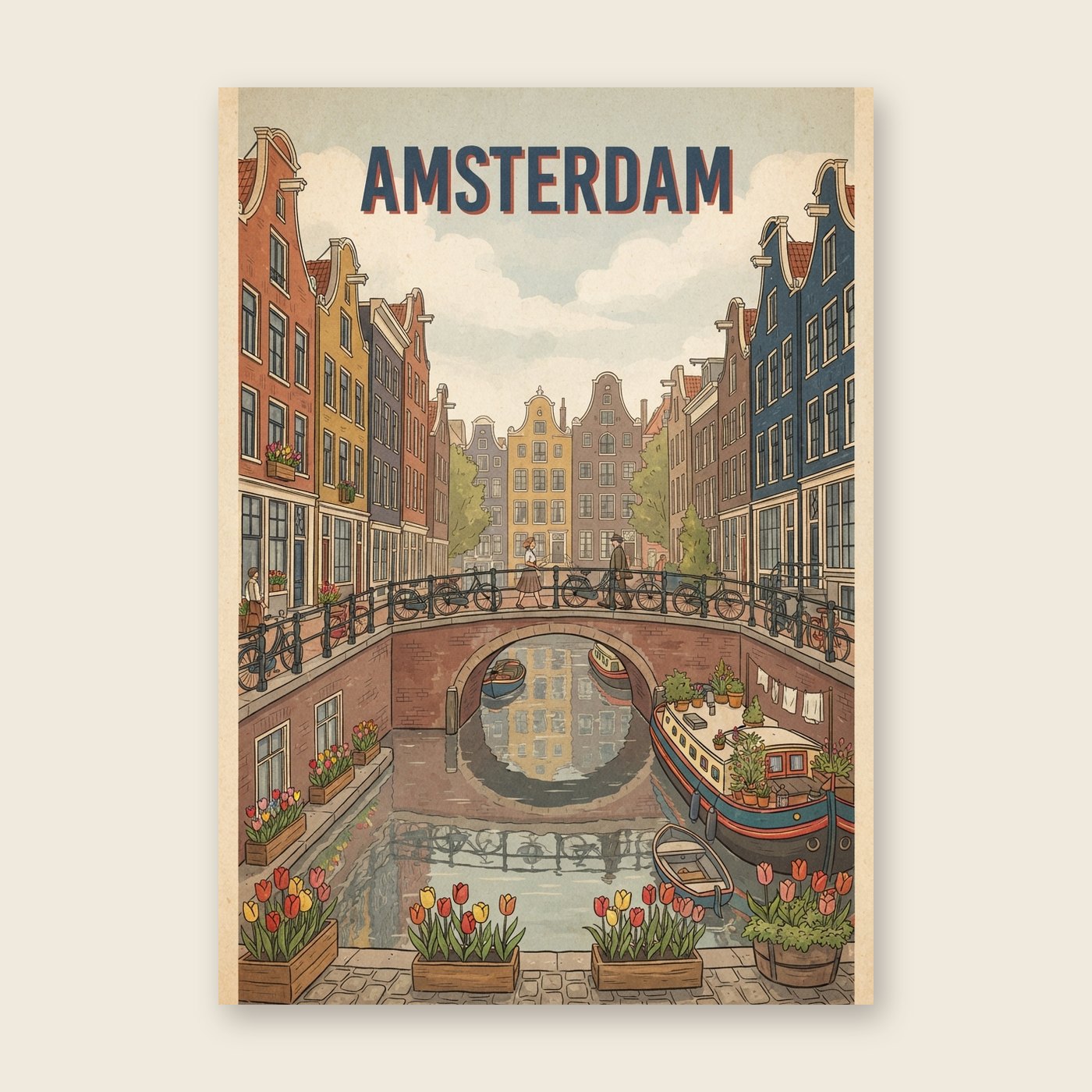 Vintage Amsterdam – Poster (mit Spruch)