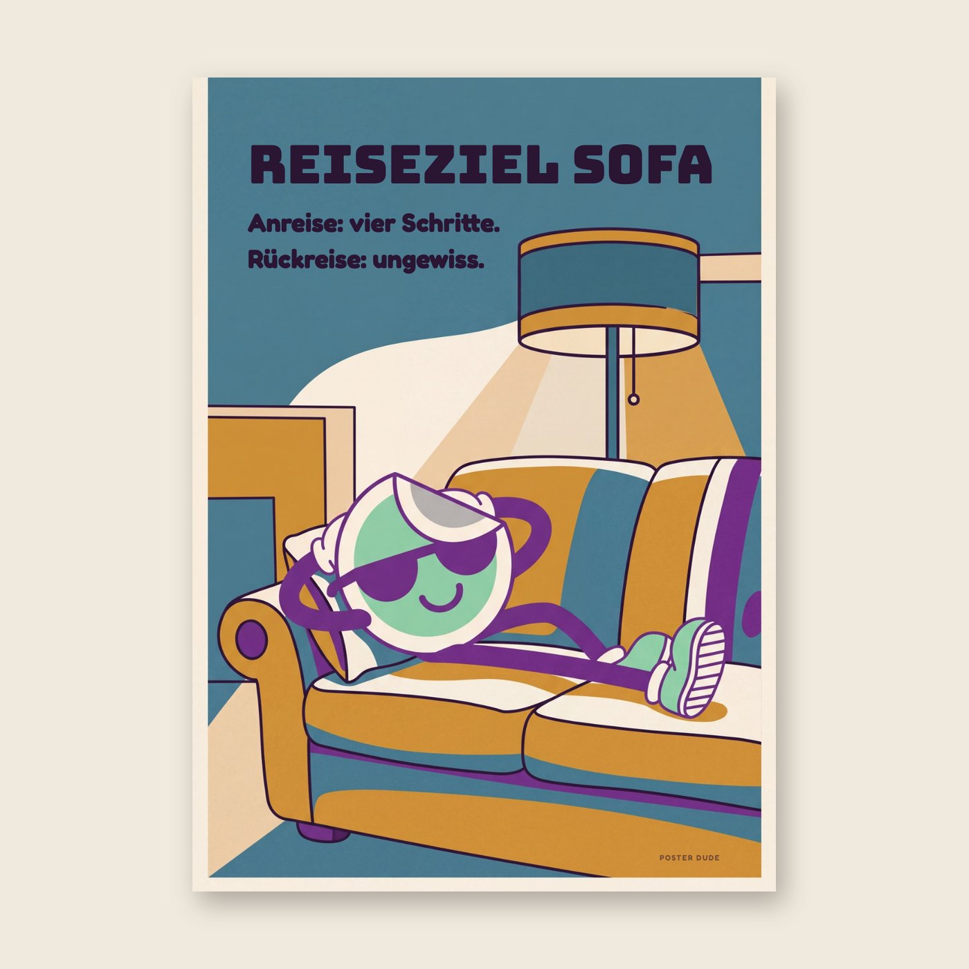 Reiseziel Sofa – Poster