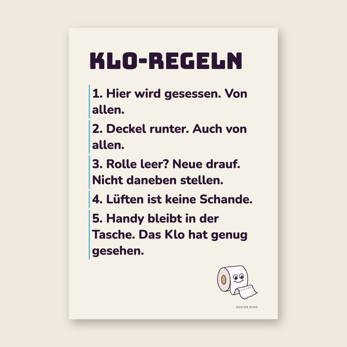 Klo-Regeln – Poster