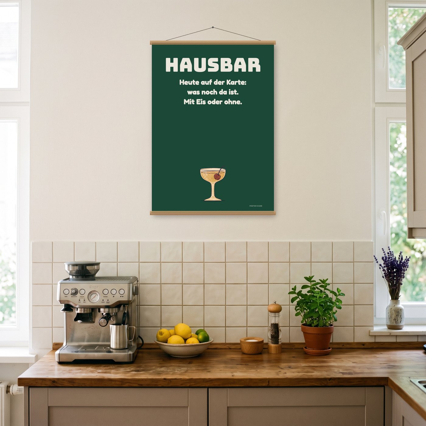 Hausbar-Karte – Poster mit Posterleiste an der Wand