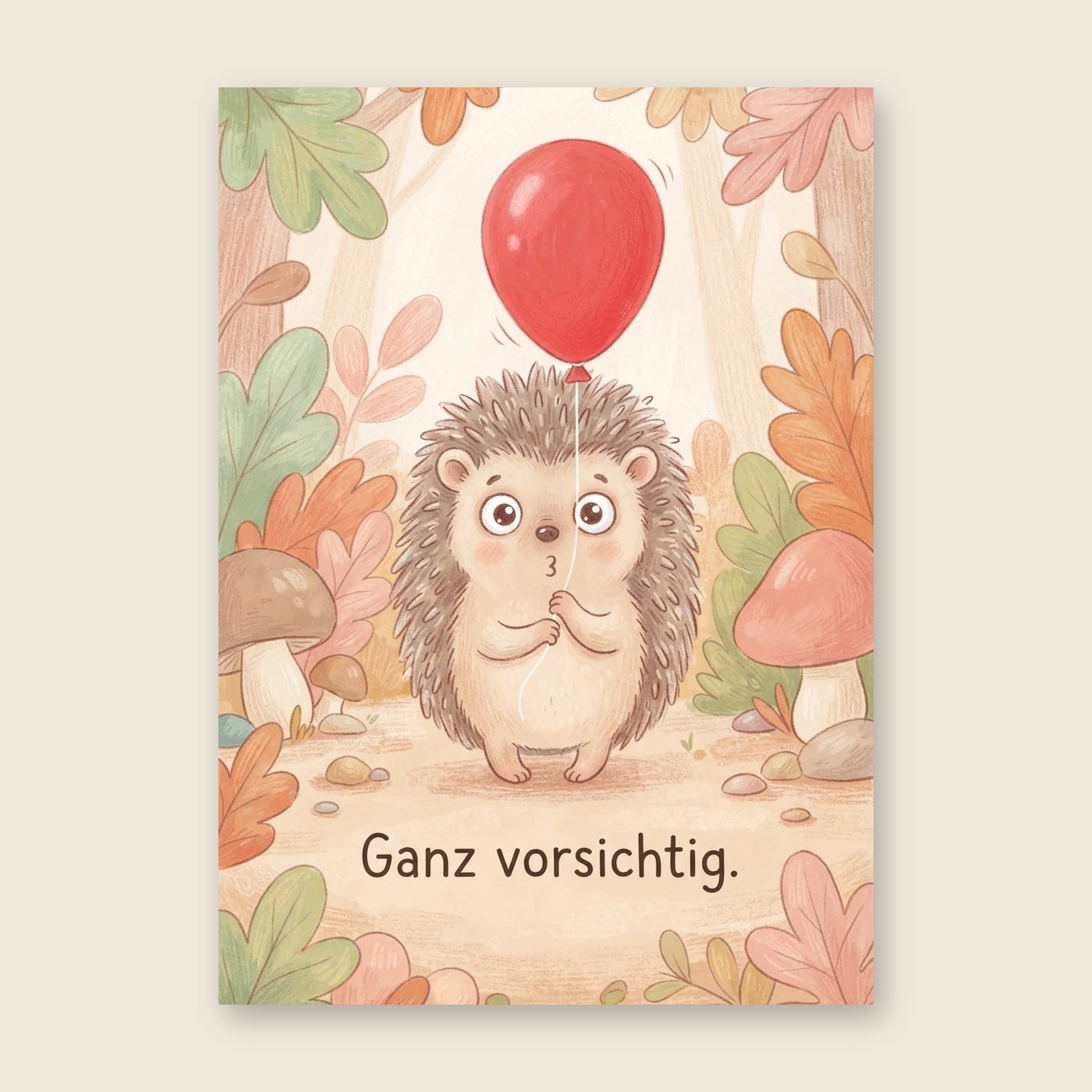 Igel mit Luftballon – Poster (mit Spruch)