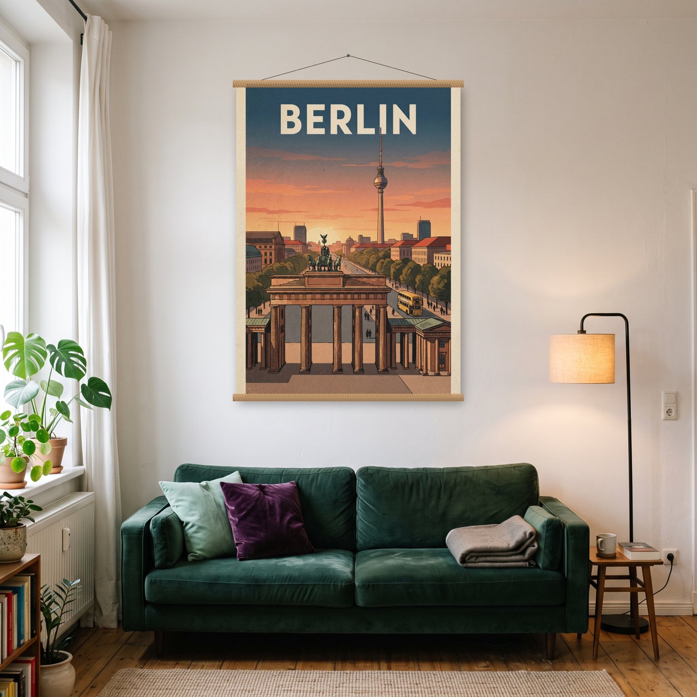 Vintage Berlin – Poster mit Posterleiste an der Wand