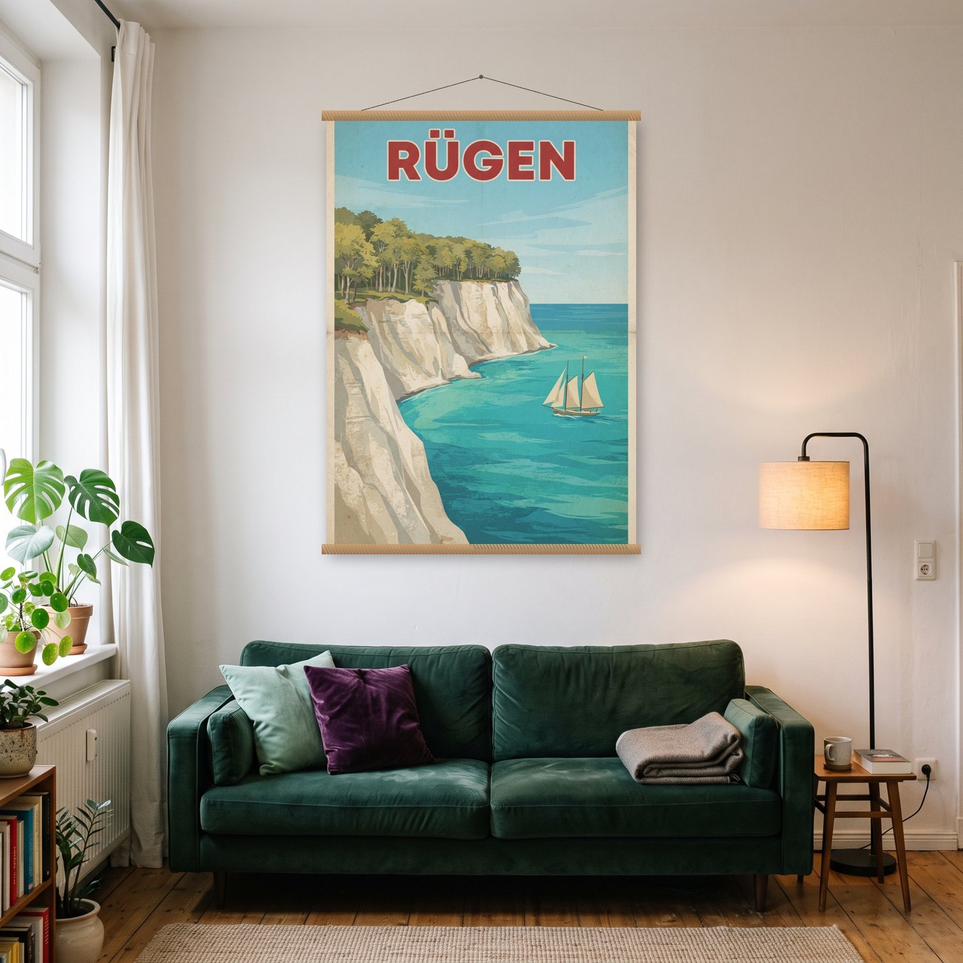 Vintage Rügen – Poster mit Posterleiste an der Wand