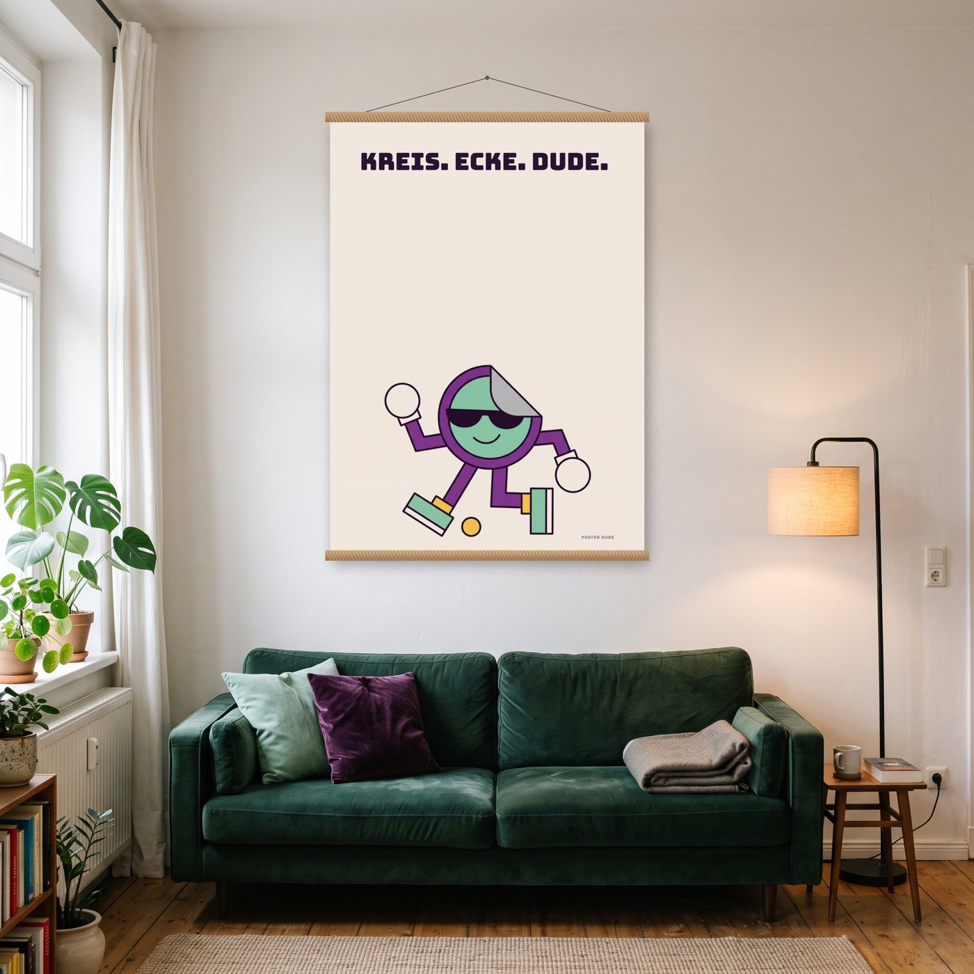 Dude, geometrisch – Poster mit Posterleiste an der Wand
