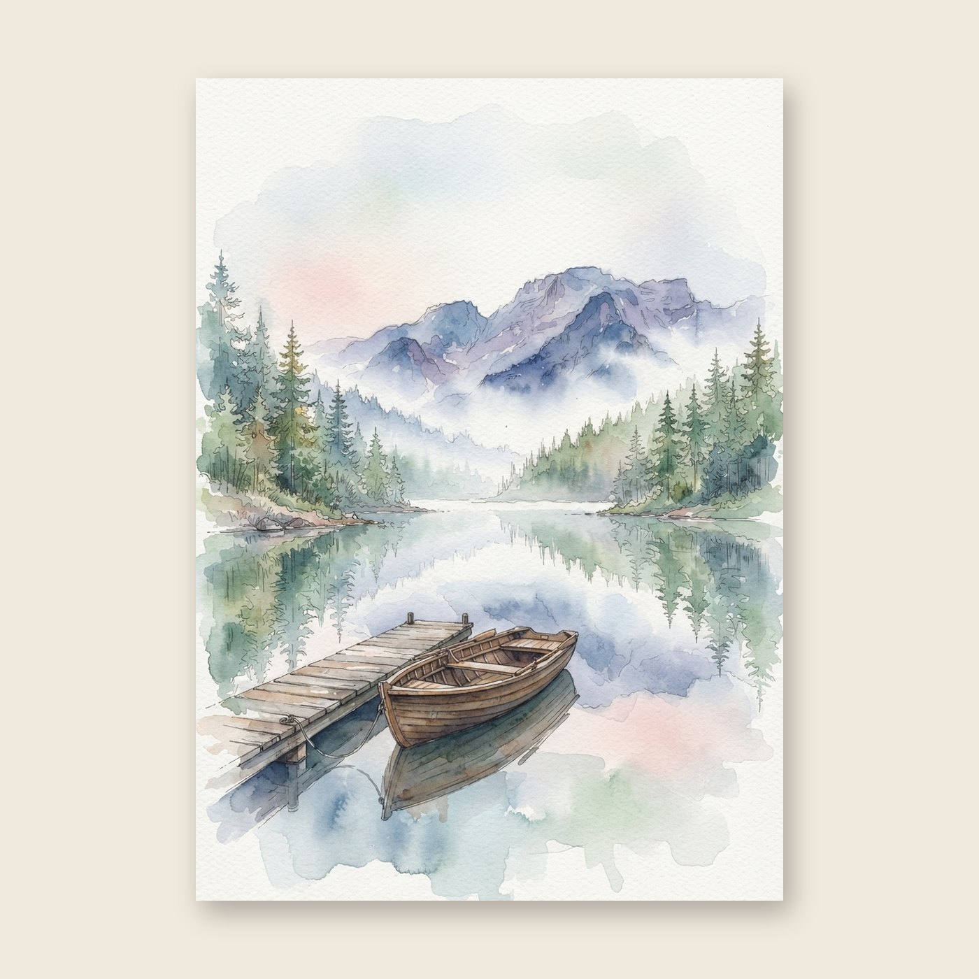 Bergsee im Morgennebel – Poster (ohne Text)