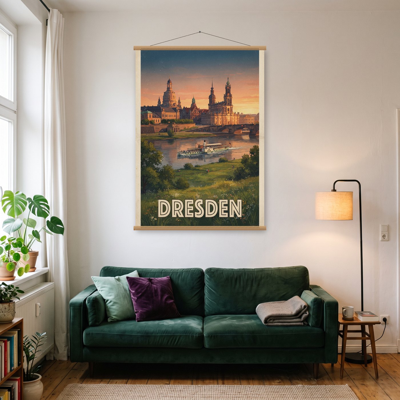 Vintage Dresden – Poster mit Posterleiste an der Wand