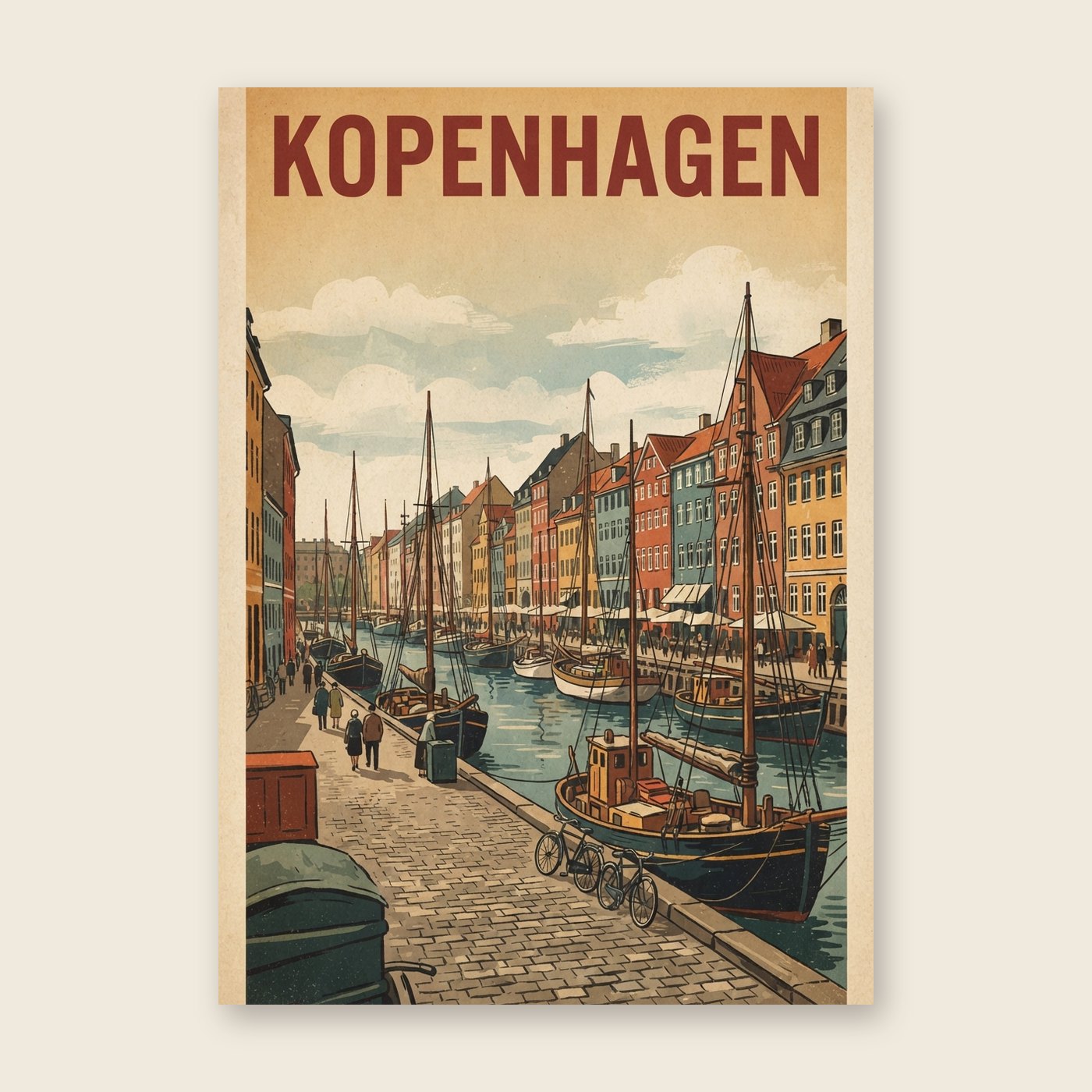 Vintage Kopenhagen – Poster (mit Spruch)