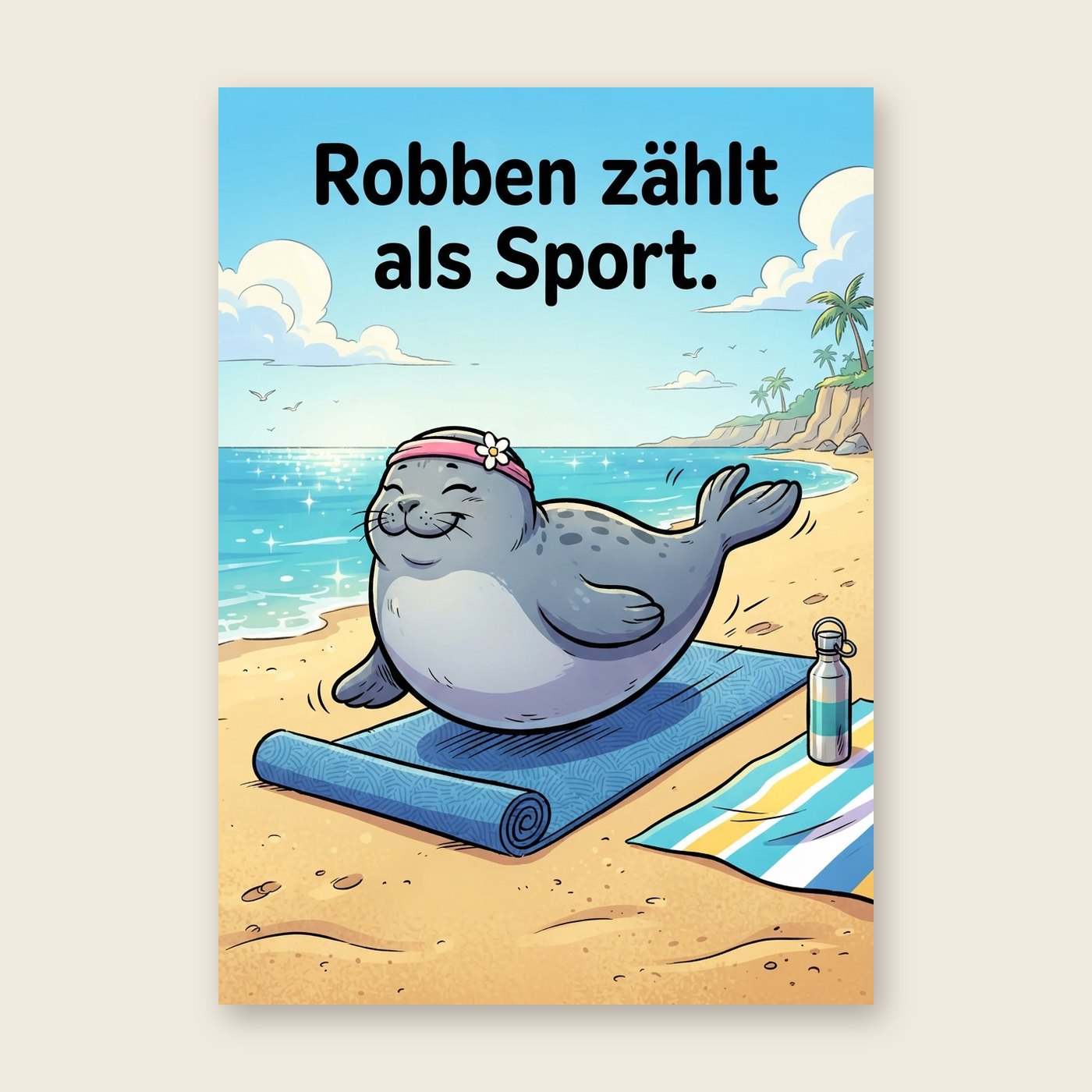 Robben zählt als Sport – Poster (mit Spruch)
