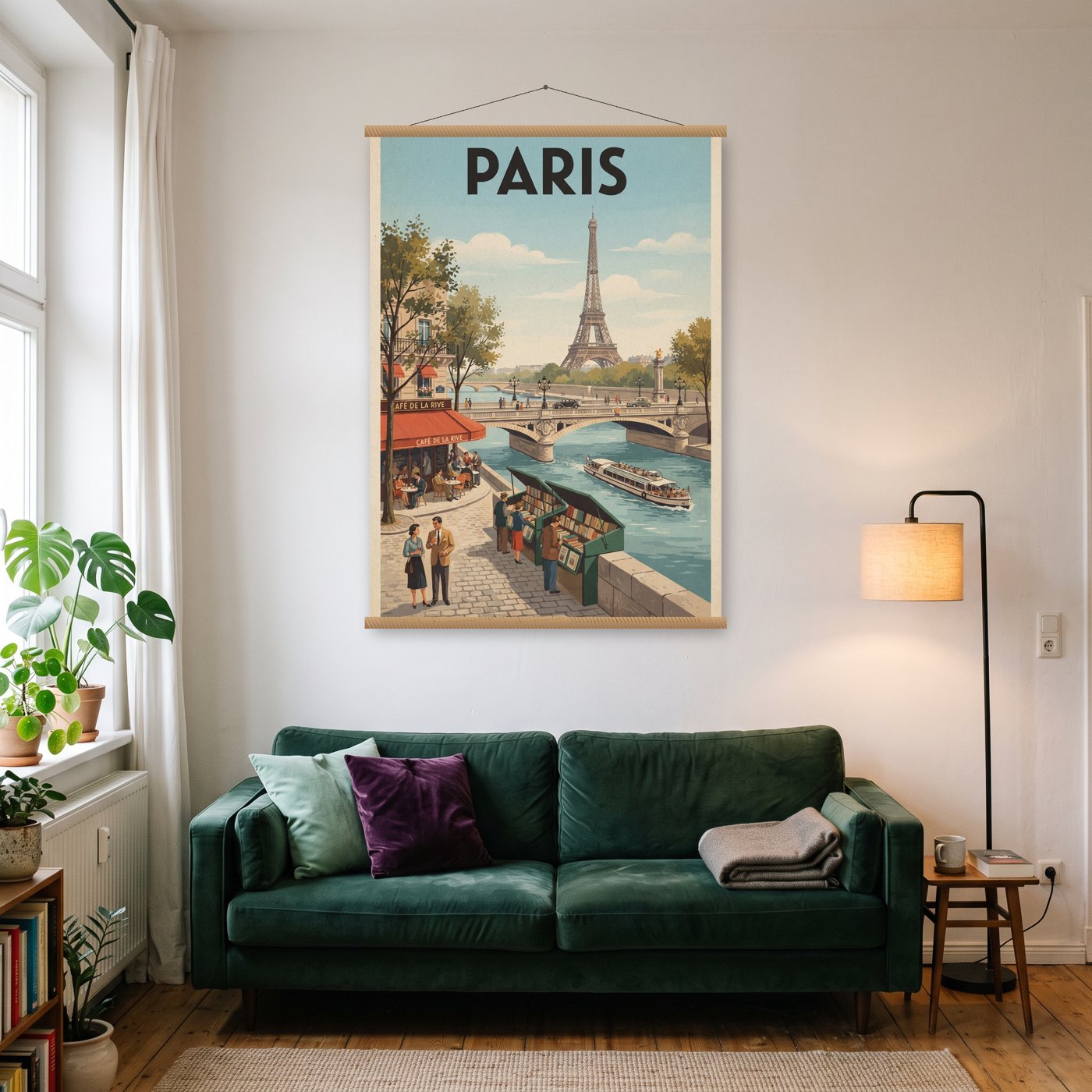 Vintage Paris – Poster mit Posterleiste an der Wand