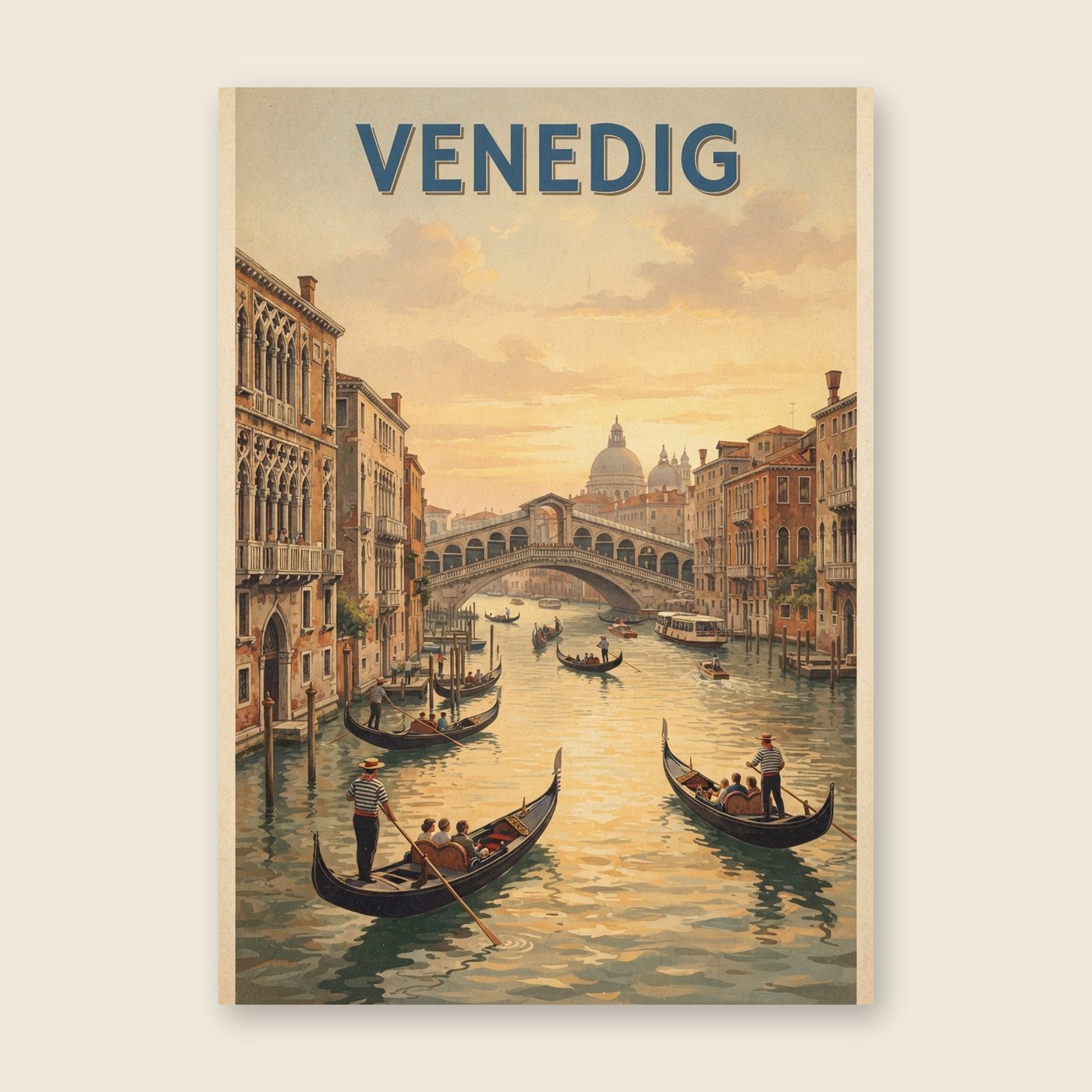 Vintage Venedig – Poster (mit Spruch)