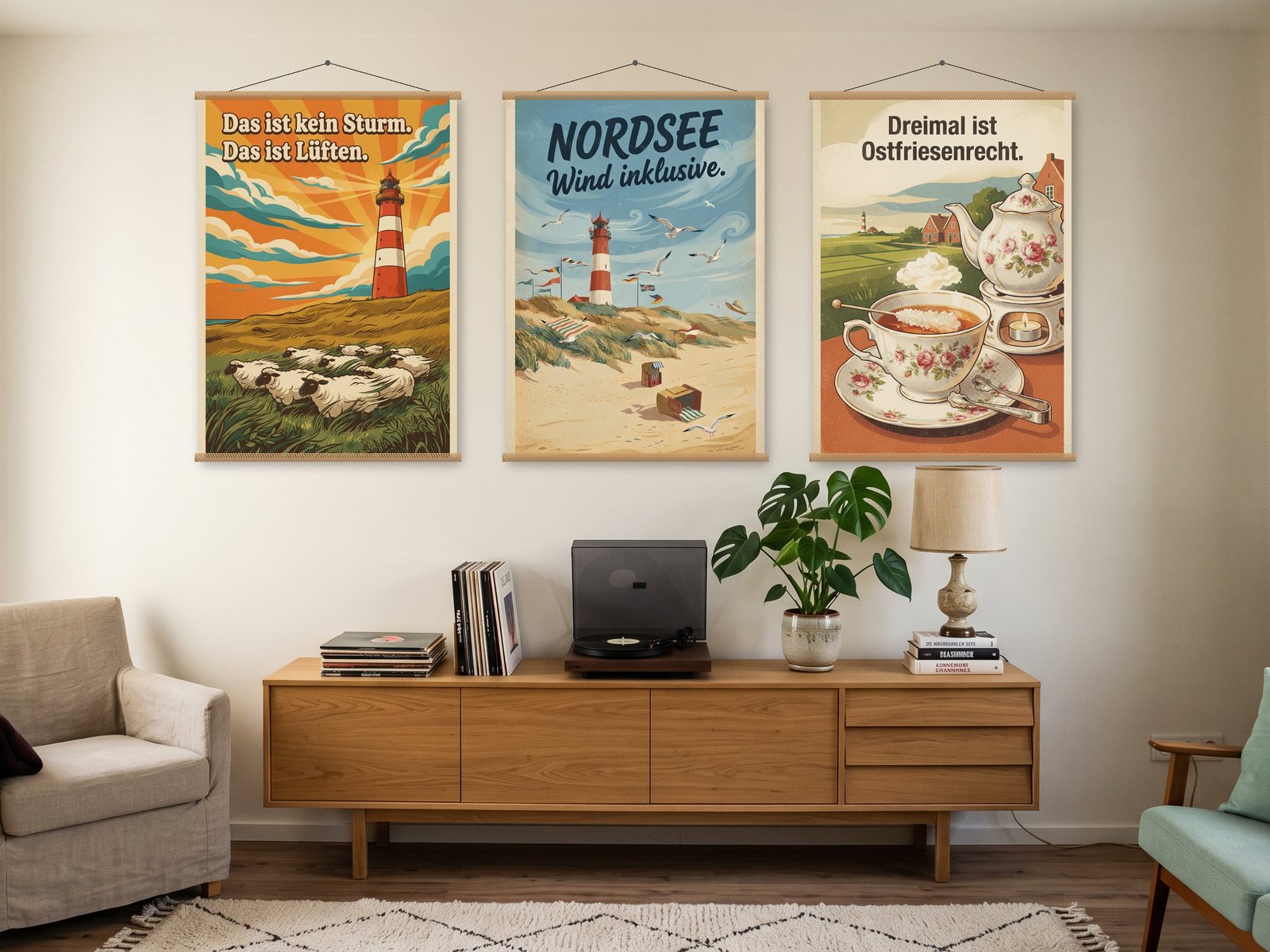 Nordsee: Poster an der Wand
