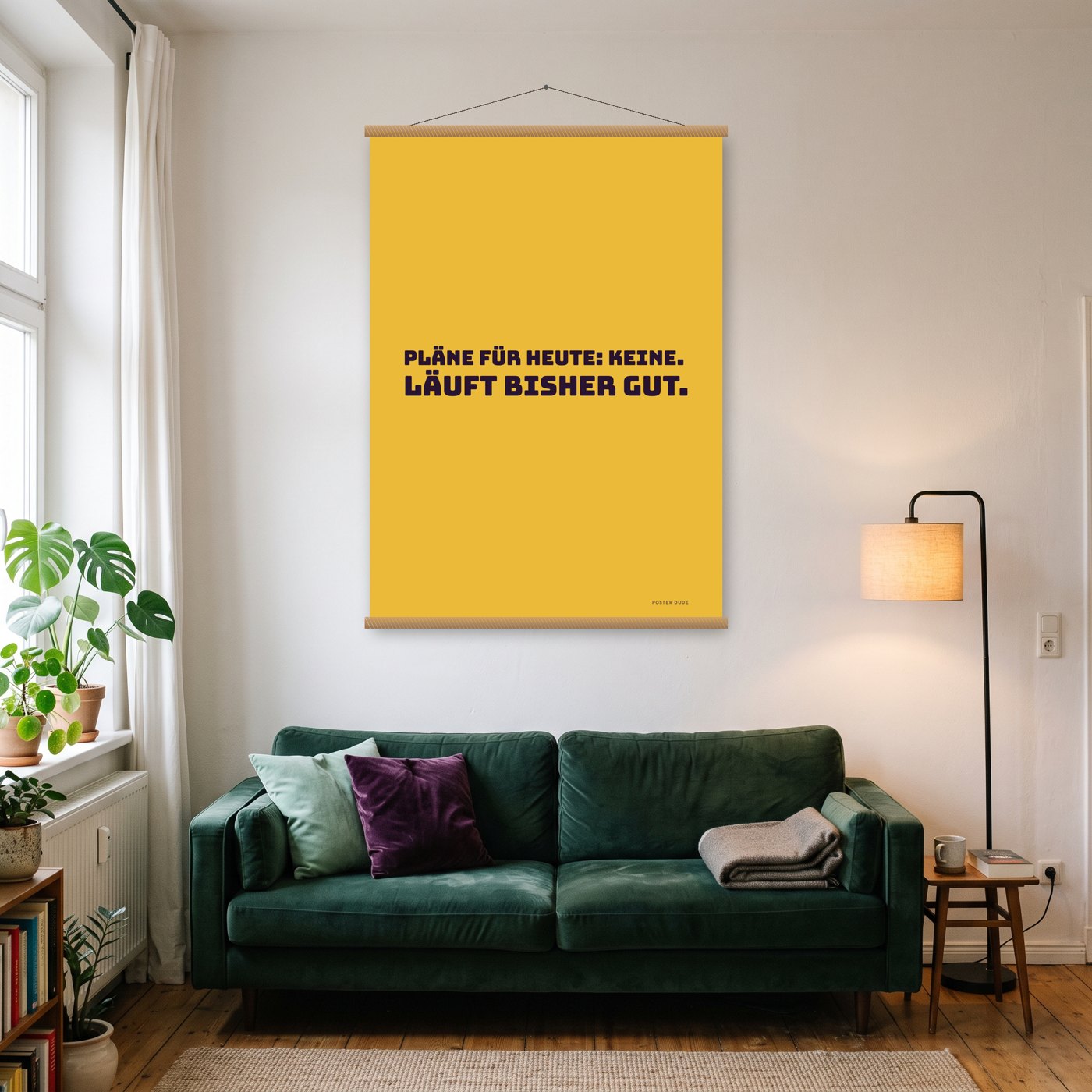 Pläne für heute – Poster mit Posterleiste an der Wand