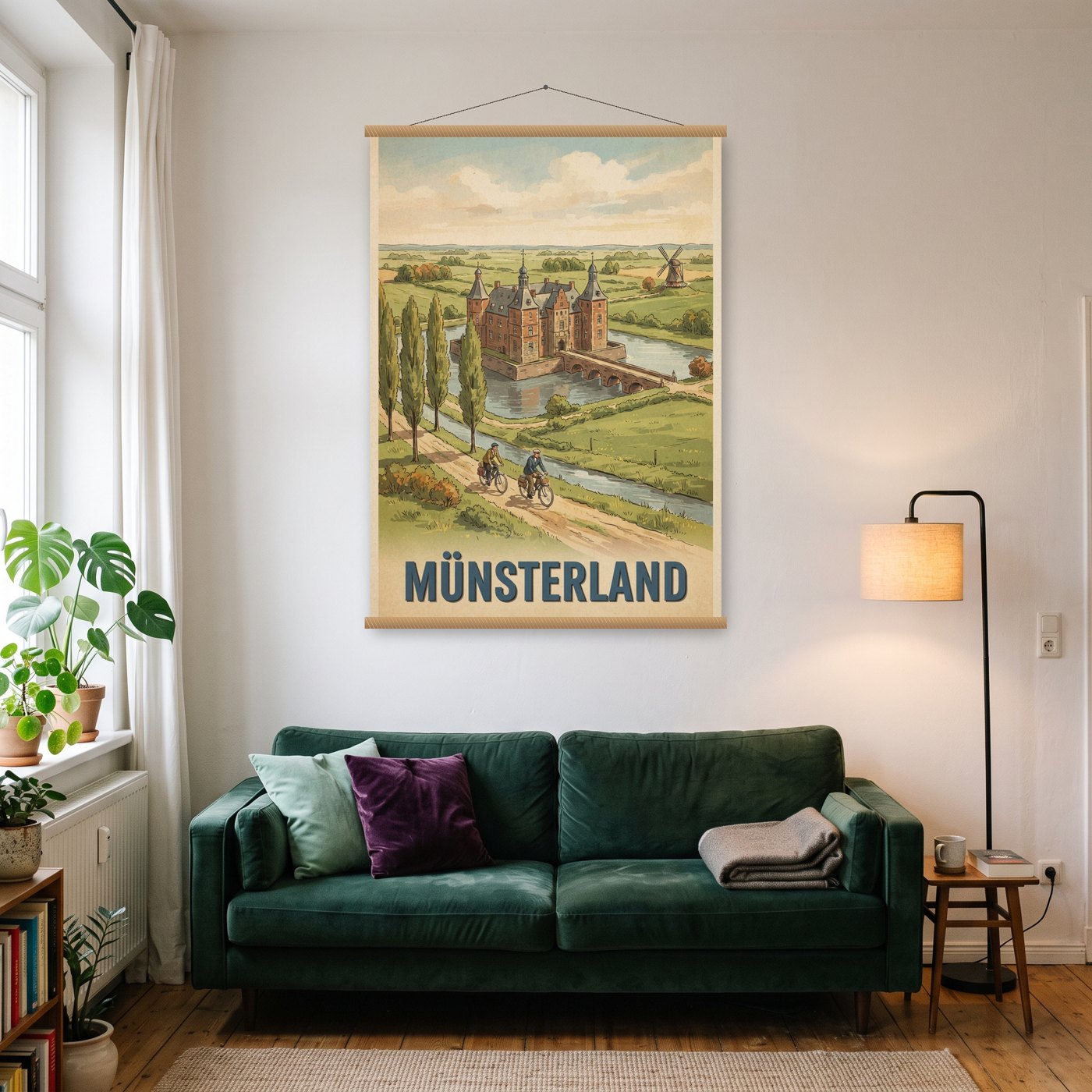 Vintage Münsterland – Poster mit Posterleiste an der Wand