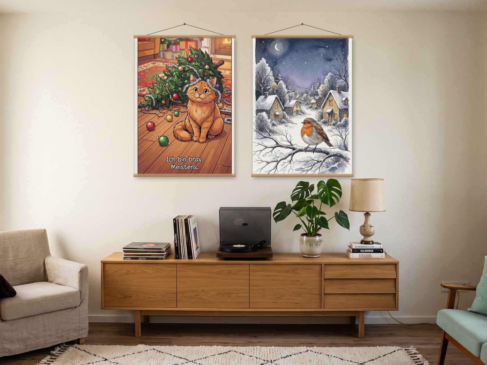 Weihnachten: Poster an der Wand