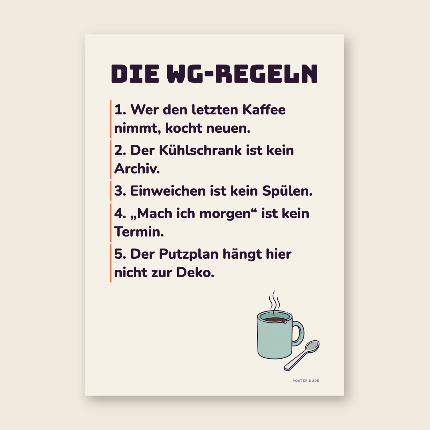 WG-Regeln – Poster