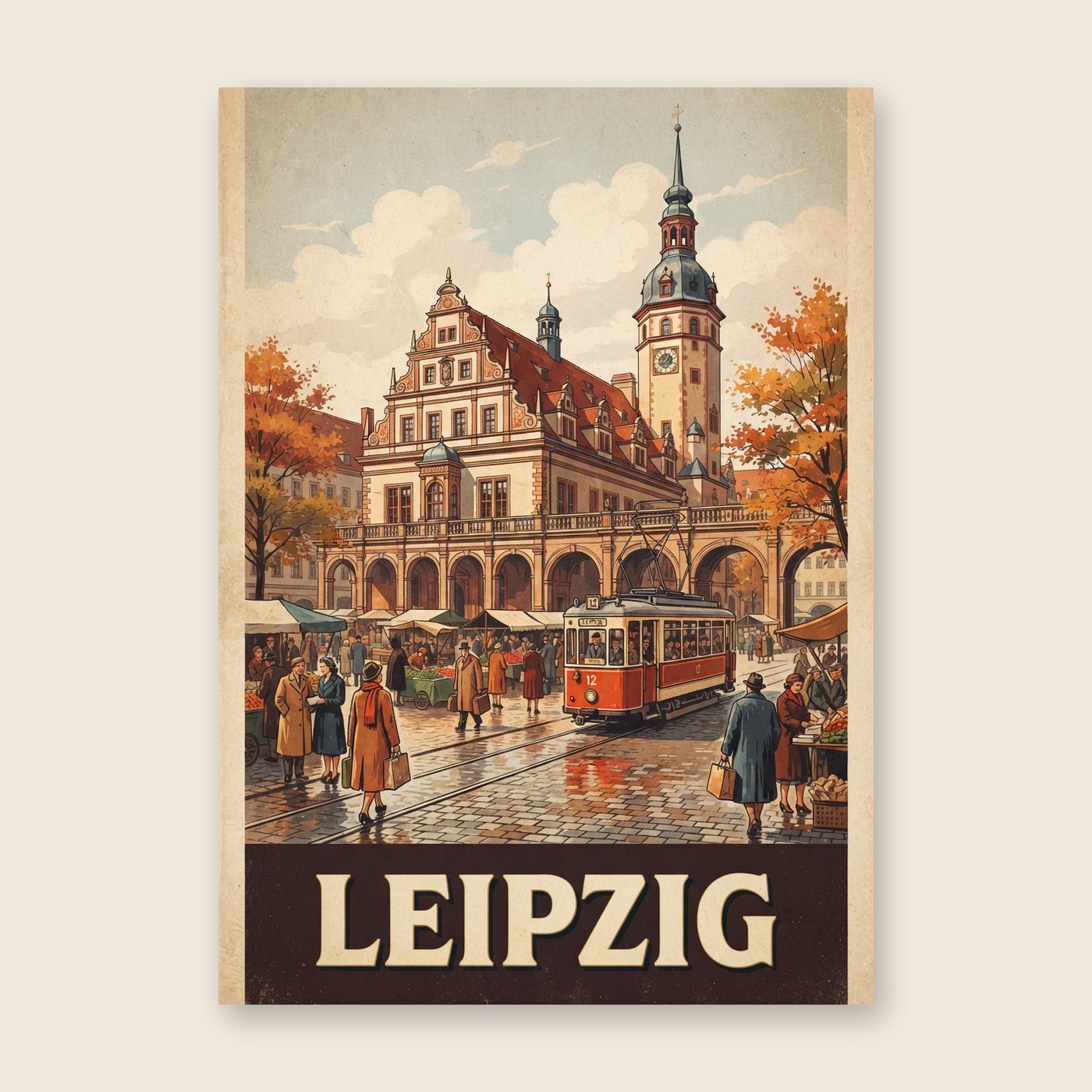 Vintage Leipzig – Poster (mit Spruch)