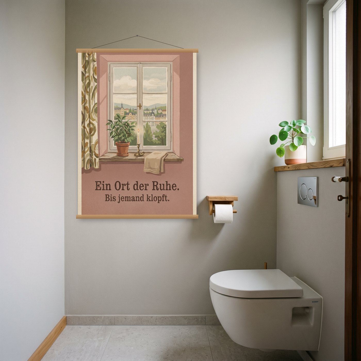 Ein Ort der Ruhe – Poster mit Posterleiste an der Wand