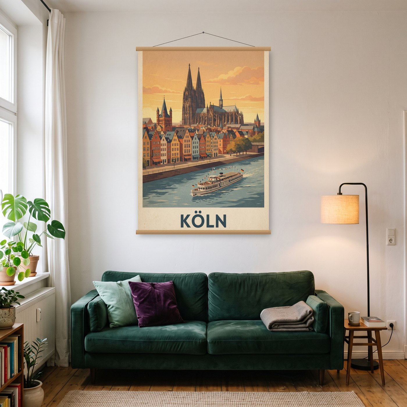 Vintage Köln – Poster mit Posterleiste an der Wand