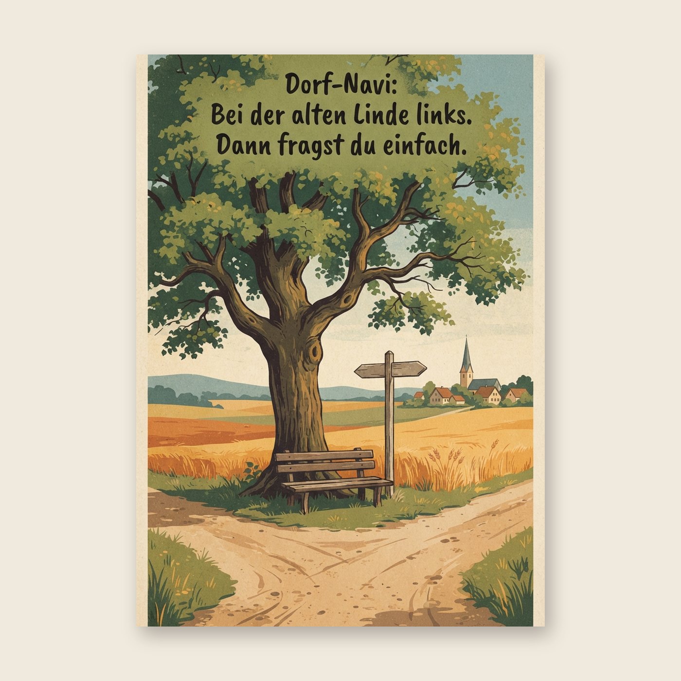 Dorf-Navi – Poster (mit Spruch)