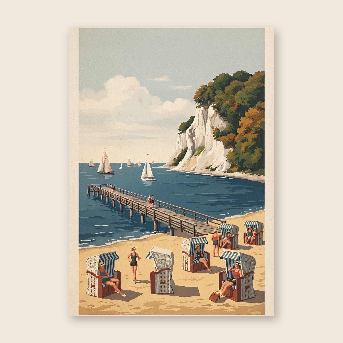 Vintage Ostsee – Poster (ohne Text)
